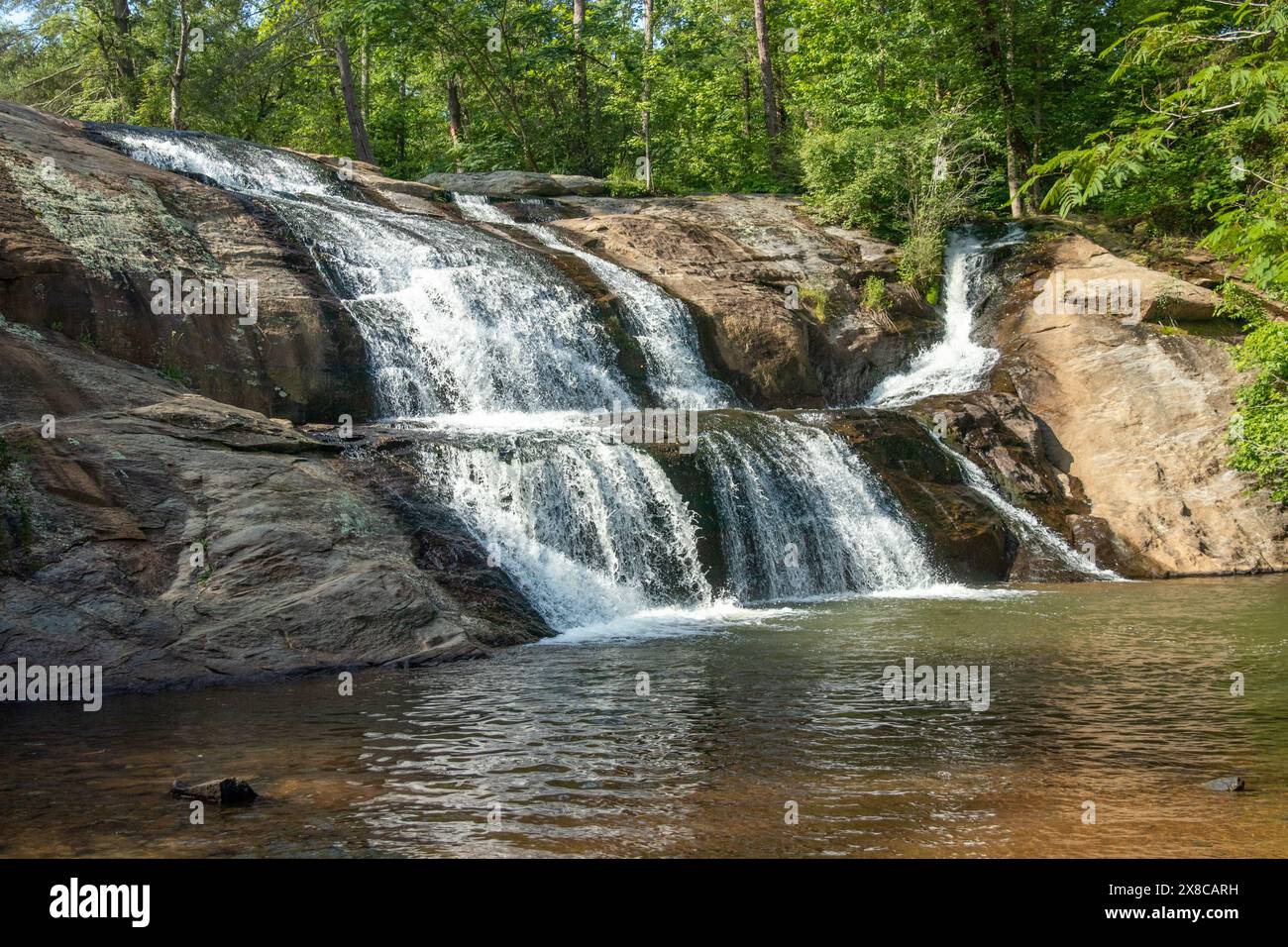 Wasserfall in Valdese, North Carolina Stockfoto