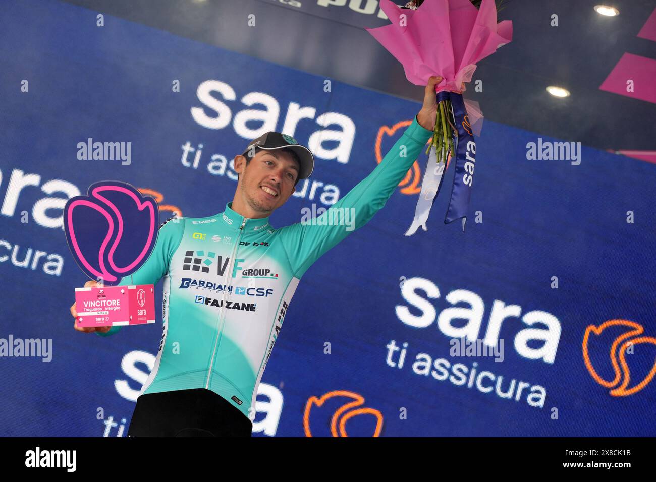 Sappada, Italien. Mai 2024. Tarozzi Manuele (Team VF Group - Bardiani CSF &#x2013; Faizane') am Ende der 19. Etappe des Giro d'Italia von Mortegliano nach Sappada, Italien - Freitag, 24. Mai 2024 - Sport, Radfahren (Foto: Gian Mattia D'Alberto/LaPresse) Credit: LaPresse/Alamy Live News Stockfoto