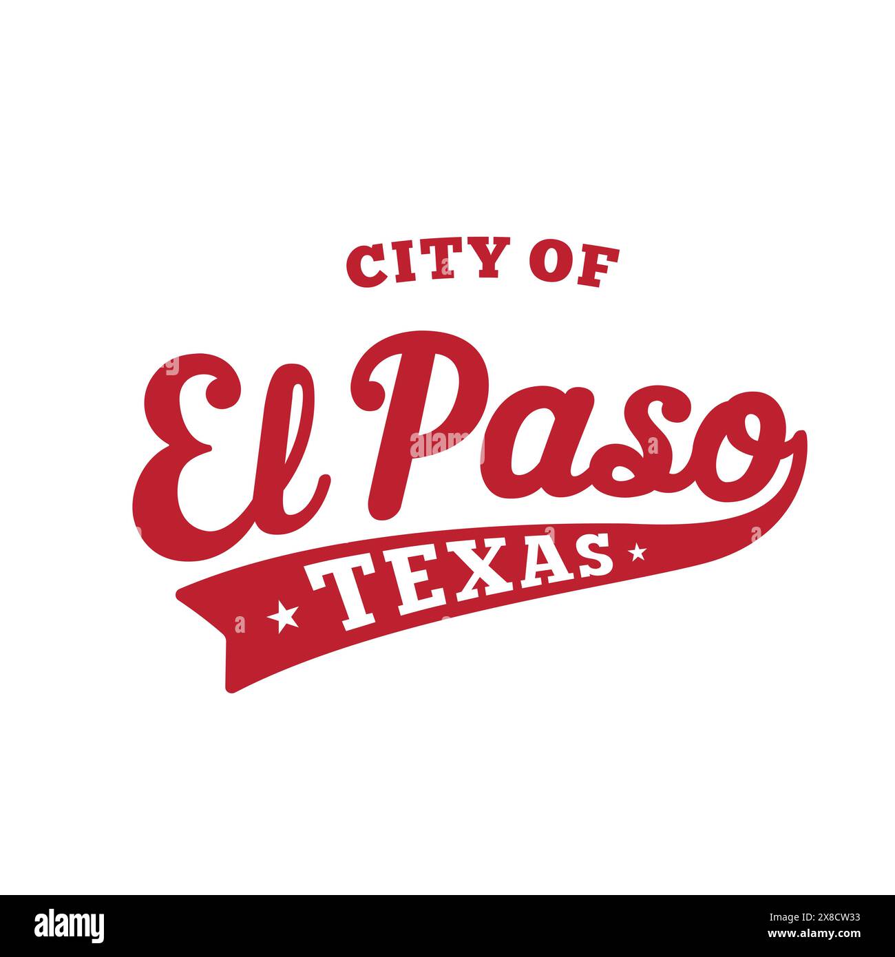 Schriftzug „City of El Paso“. El Paso, Texas Typografie Design. Vektor und Illustration. Stock Vektor