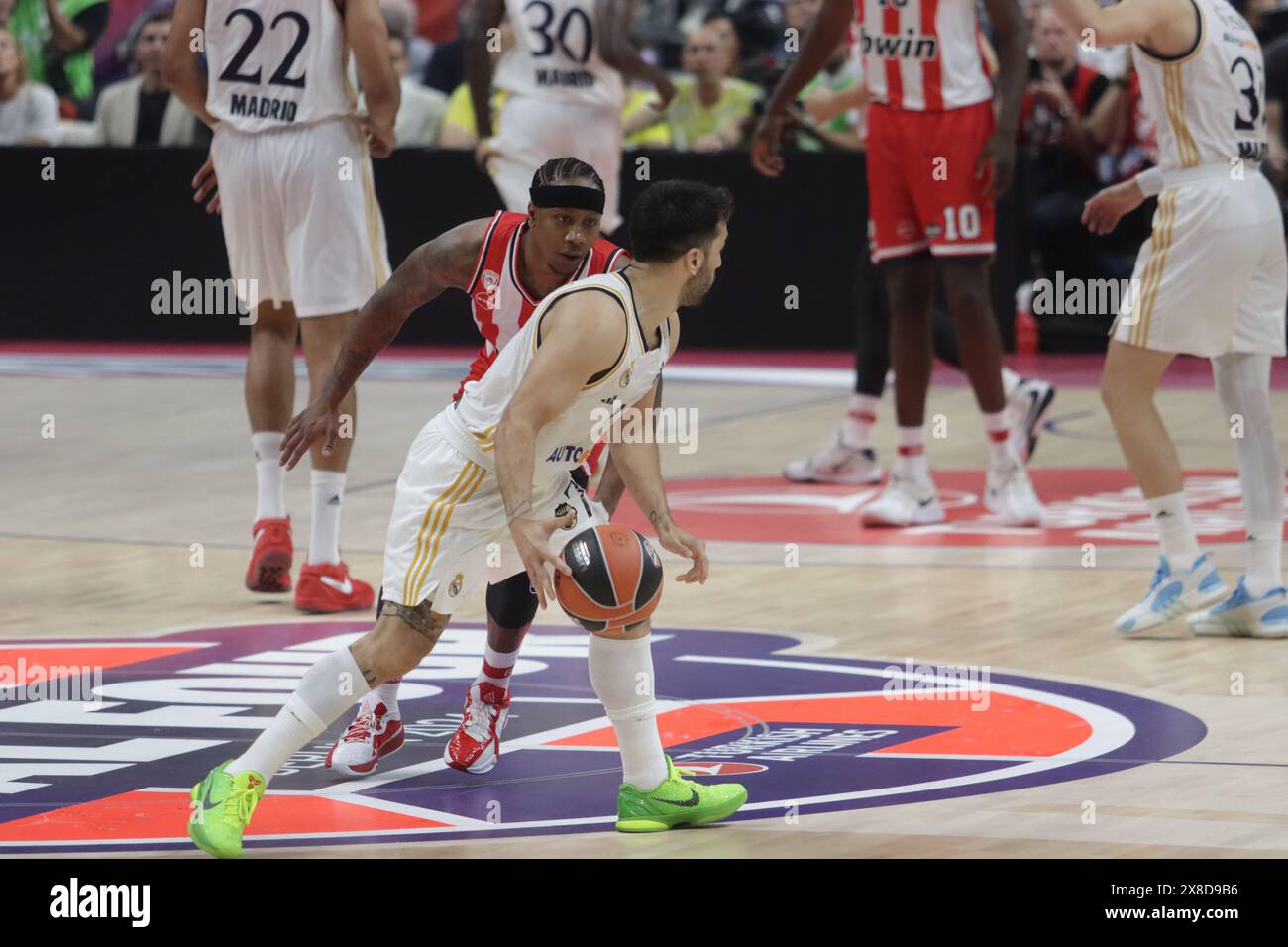 Berlin, Deutschland, 24. Mai 2024. Facundo Campazzo im Spiel zwischen Olympiacos und Real Madrid. Turkish Airlines Euroliga Final Four Berlin 2024. Quelle: Fabideciria/Alamy Live News Stockfoto