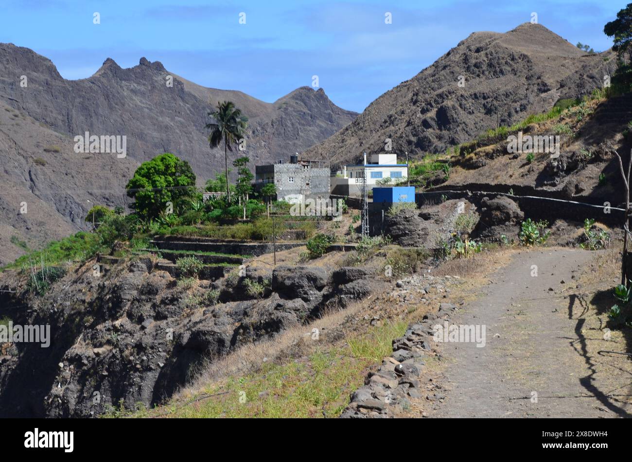 Nachhaltige Landwirtschaft in Trockengebieten: Santo Antao, Cabo Verde Stockfoto