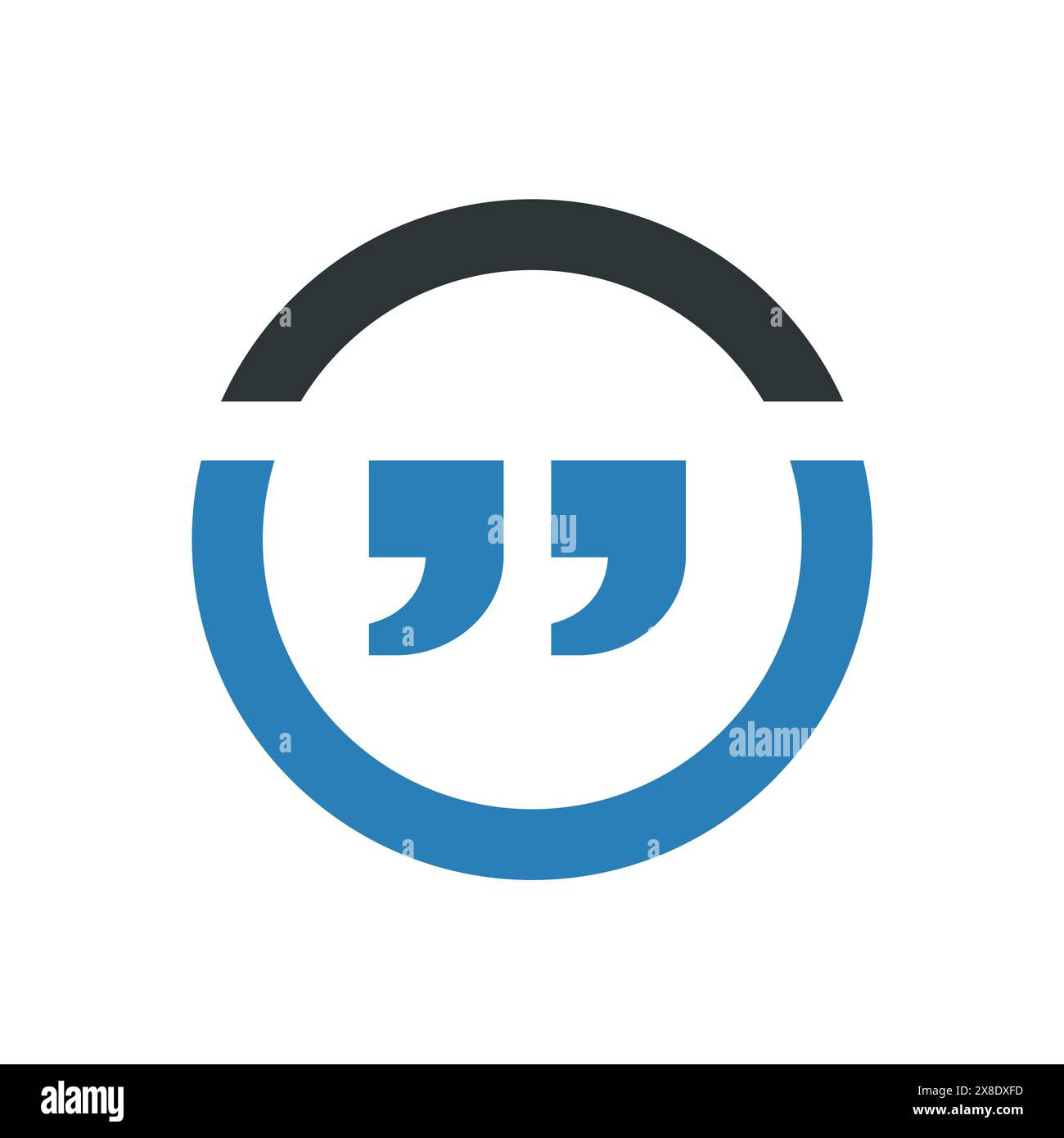 Anführungszeichen, Kombiniert Mit Linienkreis, Vector Illustration Design Stock Vektor