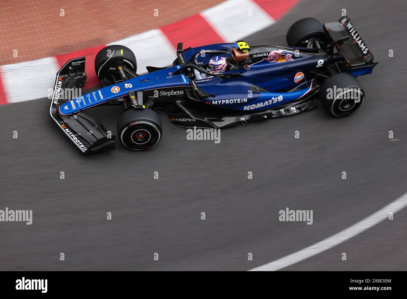 Monaco, Monaco. Mai 2024. Rennstrecke von Monaco #2 Logan Sargeant (usa) Williams Racing (gbr) Williams FW46 Mercedes, während des Formel-1-Grand Prix von Monaco 2024, 8. Runde der Formel-1-Weltmeisterschaft 2024 vom 20. Bis 23. Mai 2024 auf dem Monaco Circuit. (Philippe Nanchino/SPP) Credit: SPP Sport Press Photo. /Alamy Live News Stockfoto