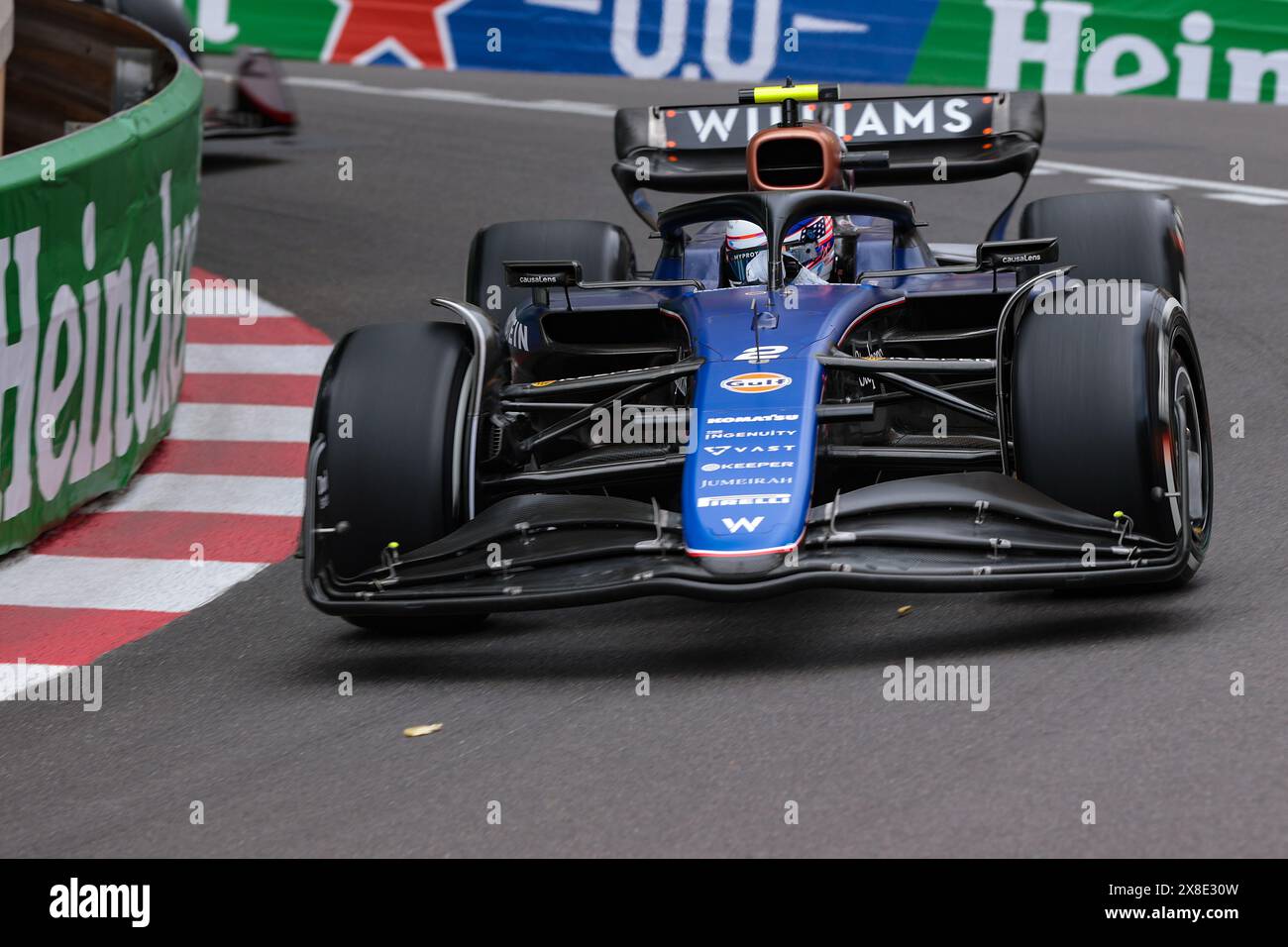 Monaco, Monaco. Mai 2024. Rennstrecke von Monaco #2 Logan Sargeant (usa) Williams Racing (gbr) Williams FW46 Mercedes, während des Formel-1-Grand Prix von Monaco 2024, 8. Runde der Formel-1-Weltmeisterschaft 2024 vom 20. Bis 23. Mai 2024 auf dem Monaco Circuit. (Philippe Nanchino/SPP) Credit: SPP Sport Press Photo. /Alamy Live News Stockfoto