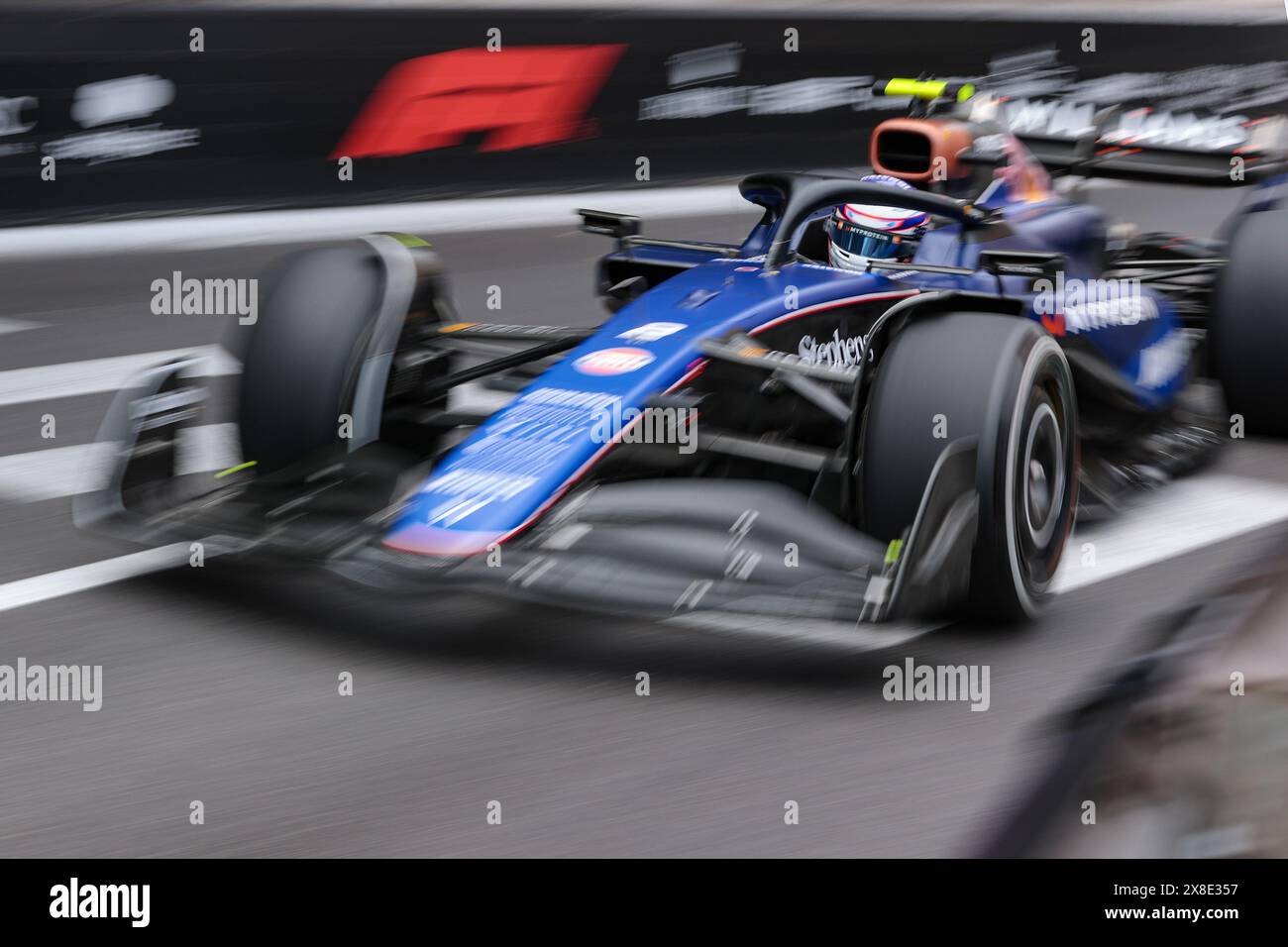 Monaco, Monaco. Mai 2024. Rennstrecke von Monaco #2 Logan Sargeant (usa) Williams Racing (gbr) Williams FW46 Mercedes, während des Formel-1-Grand Prix von Monaco 2024, 8. Runde der Formel-1-Weltmeisterschaft 2024 vom 20. Bis 23. Mai 2024 auf dem Monaco Circuit. (Philippe Nanchino/SPP) Credit: SPP Sport Press Photo. /Alamy Live News Stockfoto