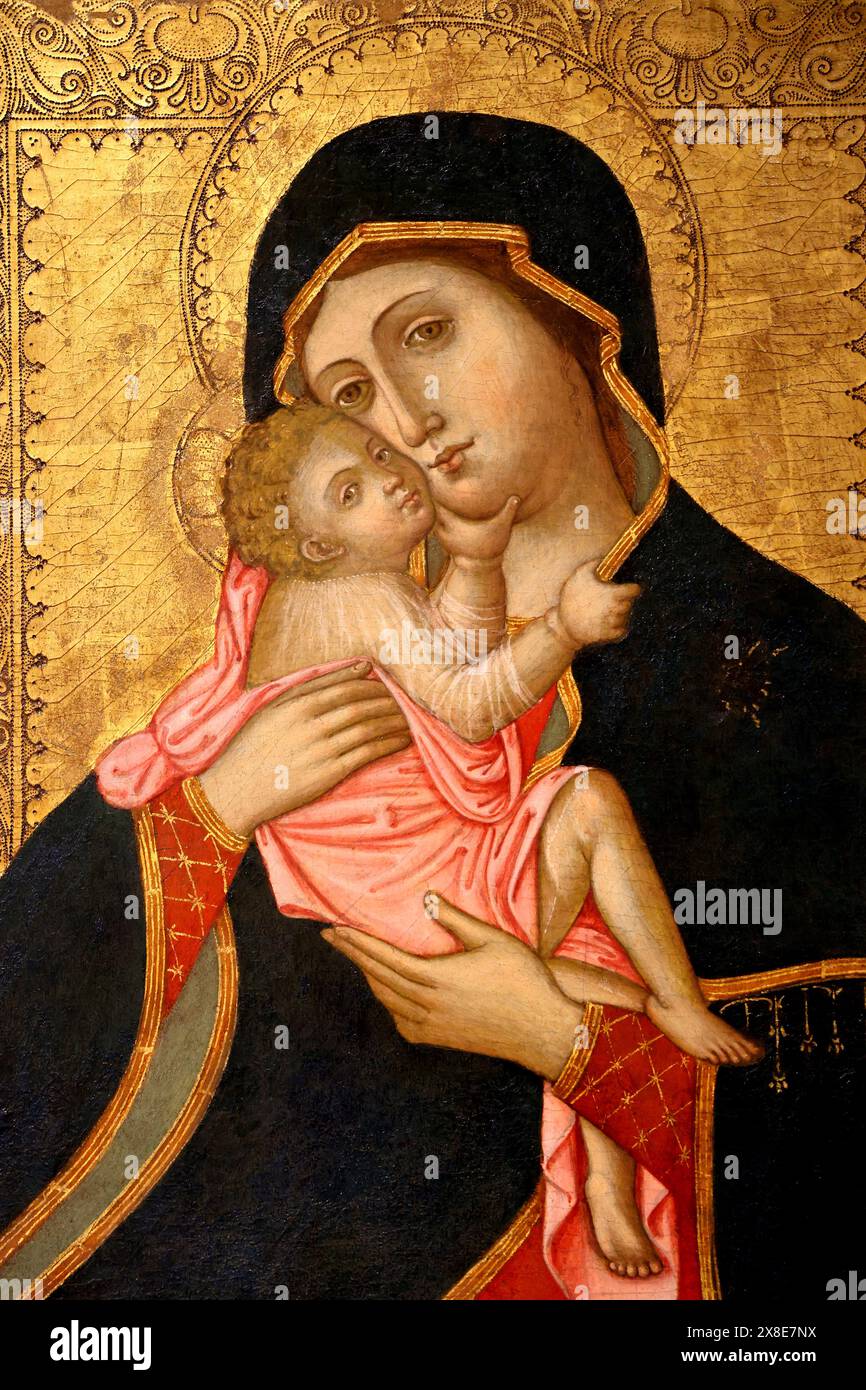 Gemälde der Madonna und des Kindes im Diözesanmuseum in Palermo Sizilien Italien Stockfoto