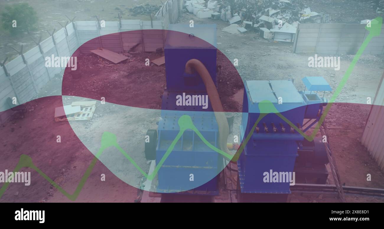 Bild der Flagge grönlands über Datenverarbeitung und Mülldeponie Stockfoto