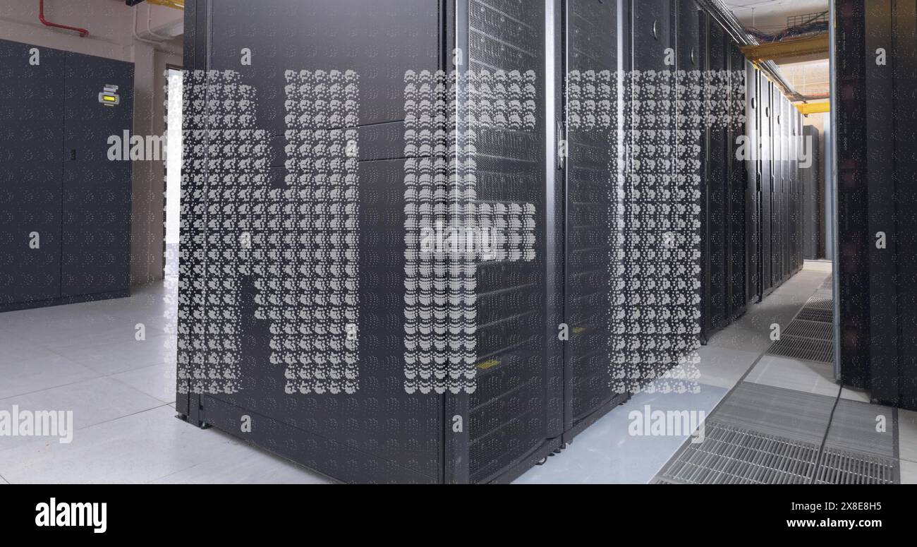Bild des nft-Textes über dem Serverraum Stockfoto
