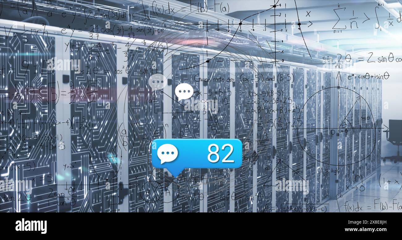 Bild von Ikonen über dem aufsteigenden Modell Stockfoto