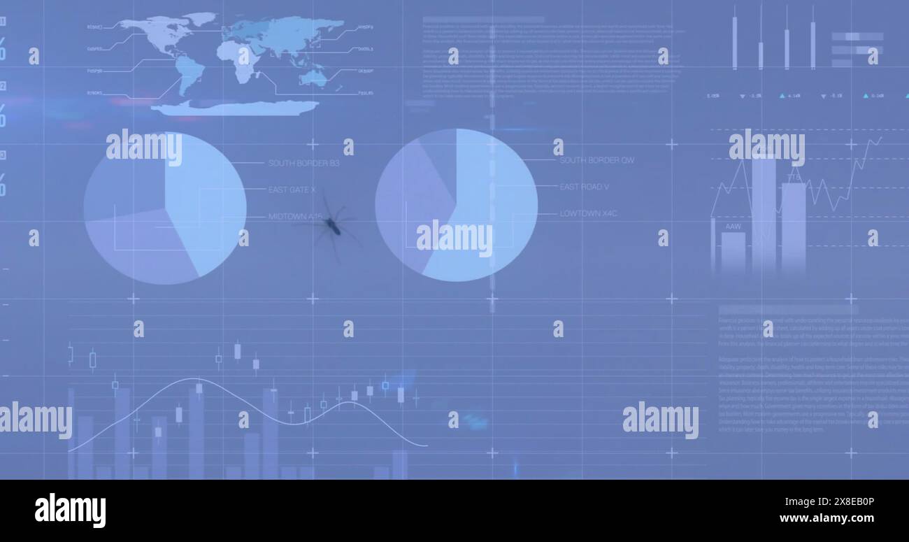 Zwei Diagramme zur Anzeige von Datentrends auf der Digitalanzeige Stockfoto