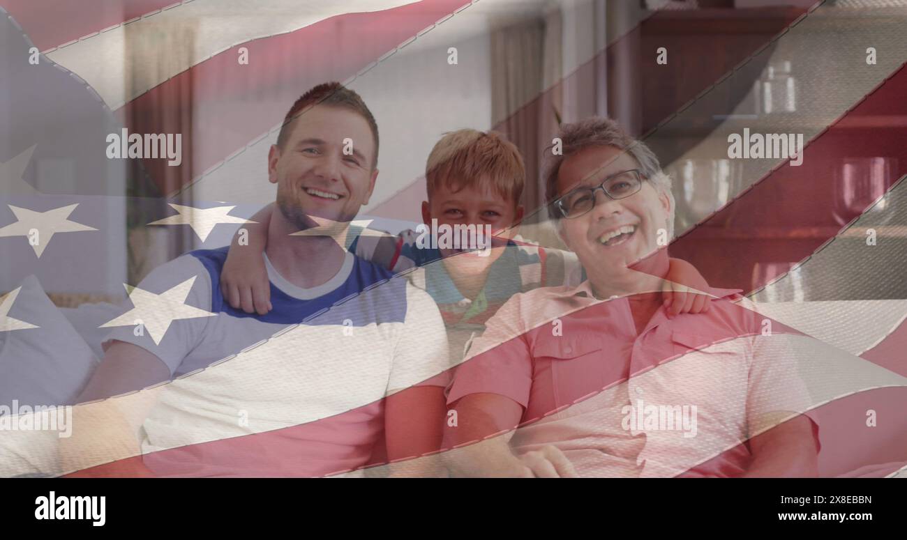 Kaukasische Familie mit jungen Profis, Studenten und Profi-Lächeln zusammen Stockfoto