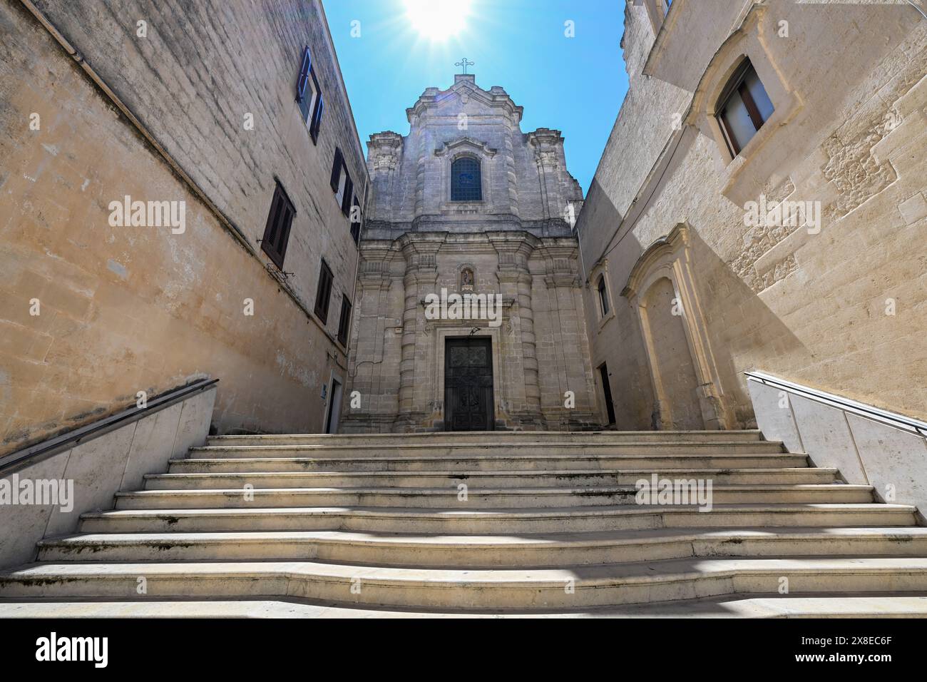 Kirche Santa Lucia und Agata am Brunnen in Matera, Italien. Stockfoto