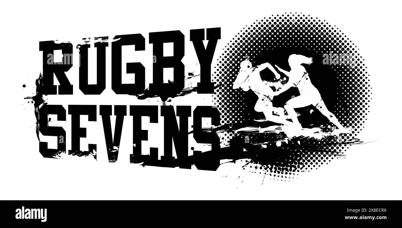 Eine Vektor-Illustration von Rugby Sevens Female Banner Stock Vektor
