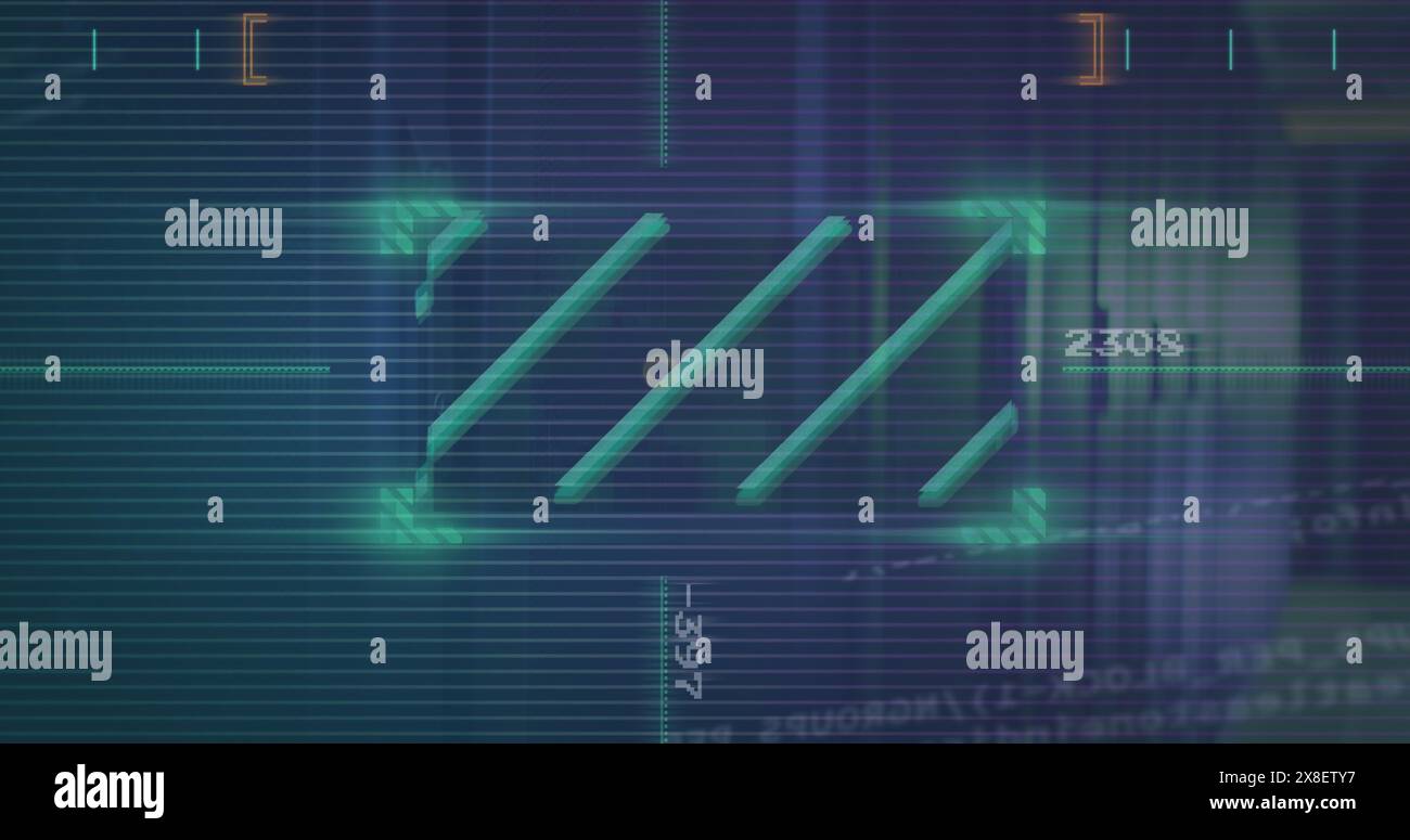 Bild der Datenverarbeitung über dem Serverraum Stockfoto