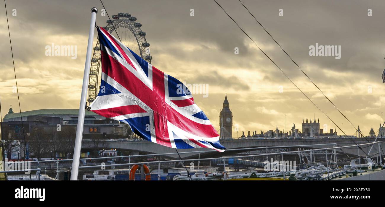 2024 Wahlflagge des Vereinigten Königreichs Flagge des Vereinigten Königreichs Stockfoto