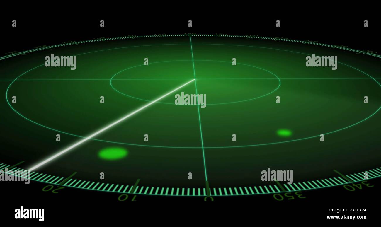Bild einer Linie, die sich in Kreisen über grünem Hintergrund bewegt Stockfoto
