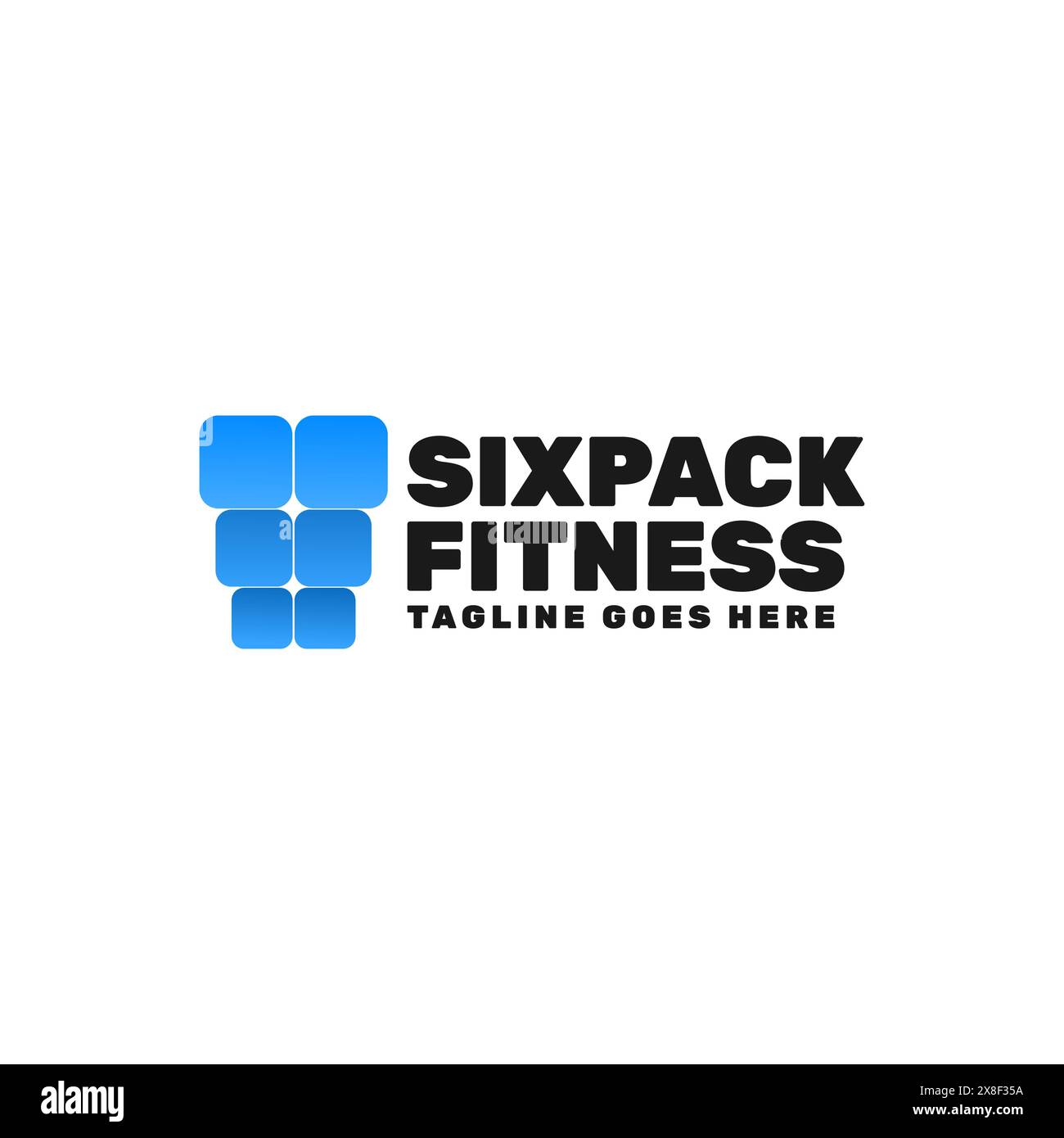 Abstrakte 3D Six Packs Vektorillustration für Gym Logo Stock Vektor