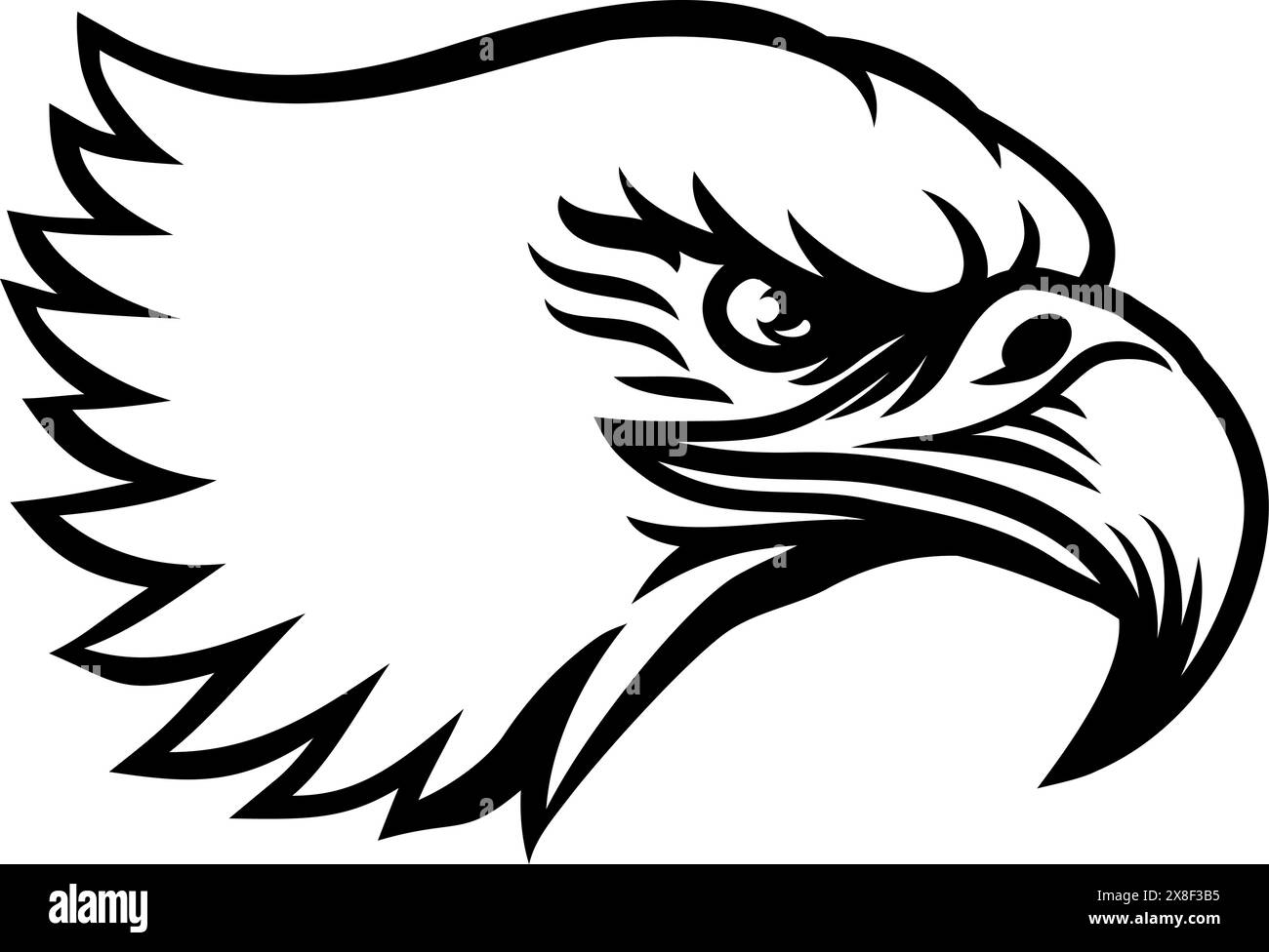 Glatzenadler Hawk Falke Gesichtskopf Maskottchen Vogel Stock Vektor