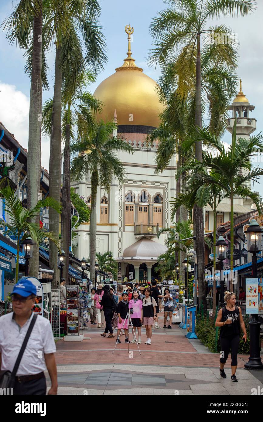 Touristen im Arabischen Viertel, Singapur Stockfoto