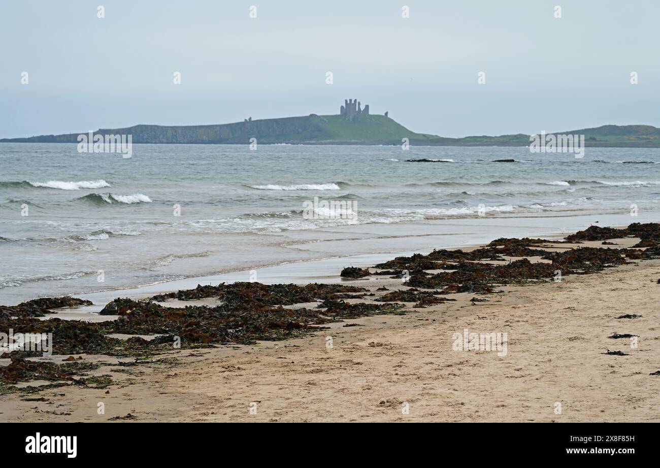 Dunstanburgh Castle von Newton Haven, Northumberland Stockfoto