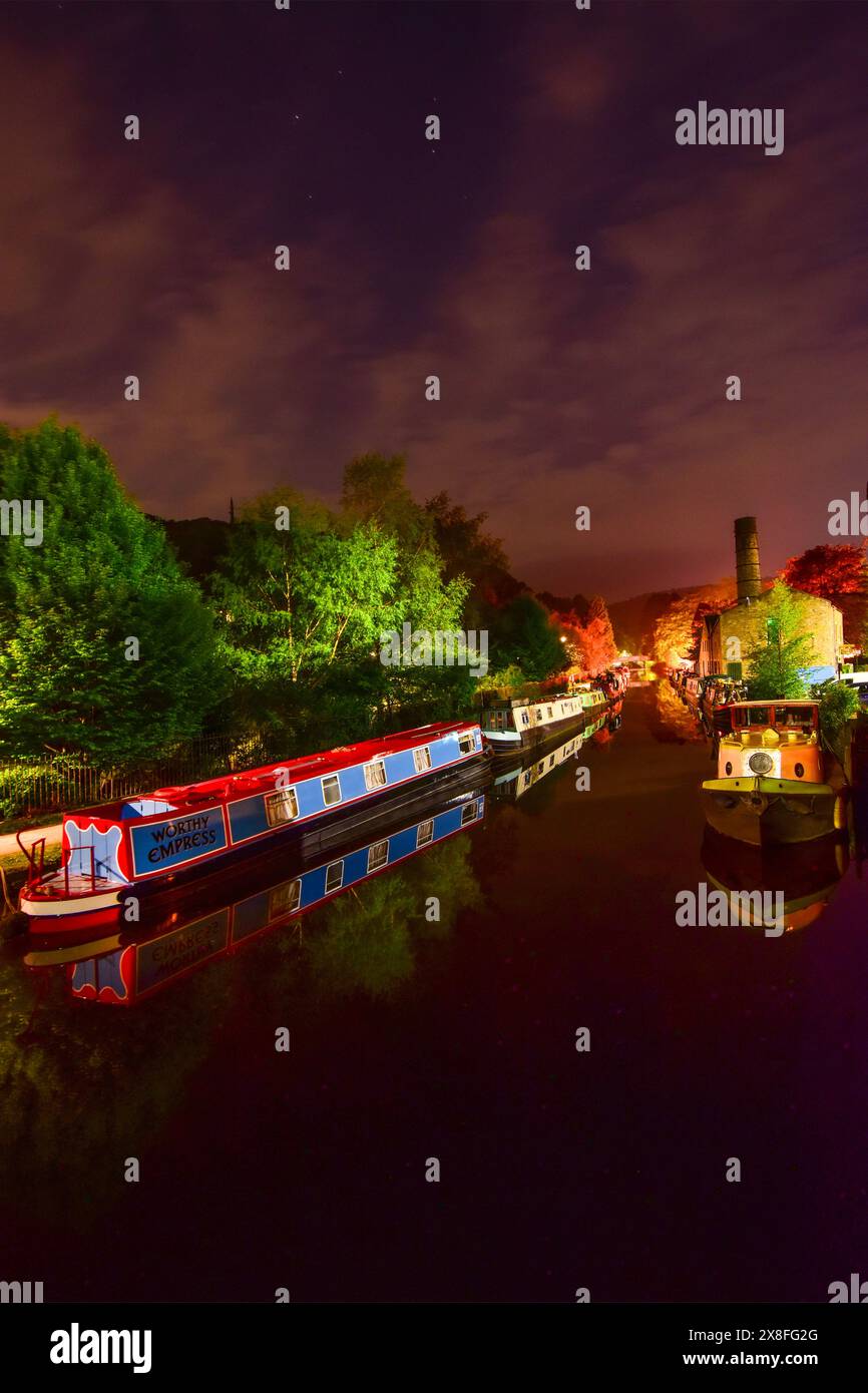 Nordlichter, Aurora Borealis, Hebden Bridge Stockfoto