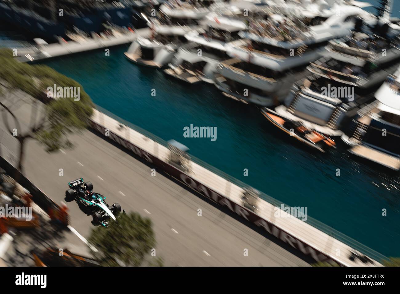 Monte Carlo, Monaco. Mai 2024. Foto von Thomas Maheux/SWpix.com - 25/05/2024 - Formel 1 - Grand Prix 2024 - Monte Carlo, Monaco - Freies Training George Russel Mercedes Petronas Credit: SWpix/Alamy Live News Stockfoto