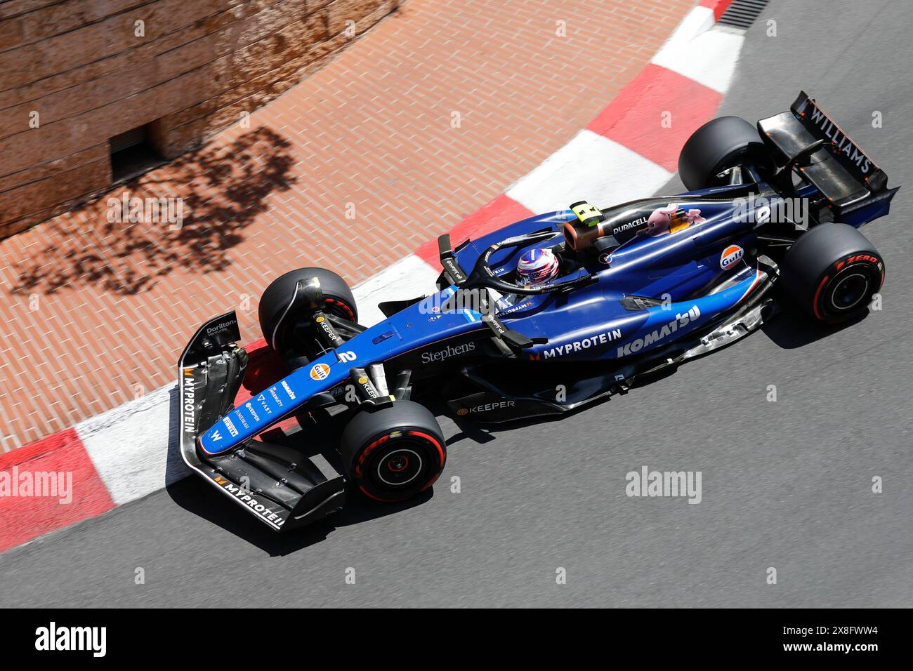 Monte Carlo, Fürstentum Monaco. Mai 2024. Formel 1 Grand Prix de Monaco auf dem Circuit de Monaco in Monte Carlo. Im Bild: Logan Sargeant (USA) von Williams Racing in Williams FW46 während der dritten Trainingseinheit © Piotr Zajac/Alamy Live News Stockfoto