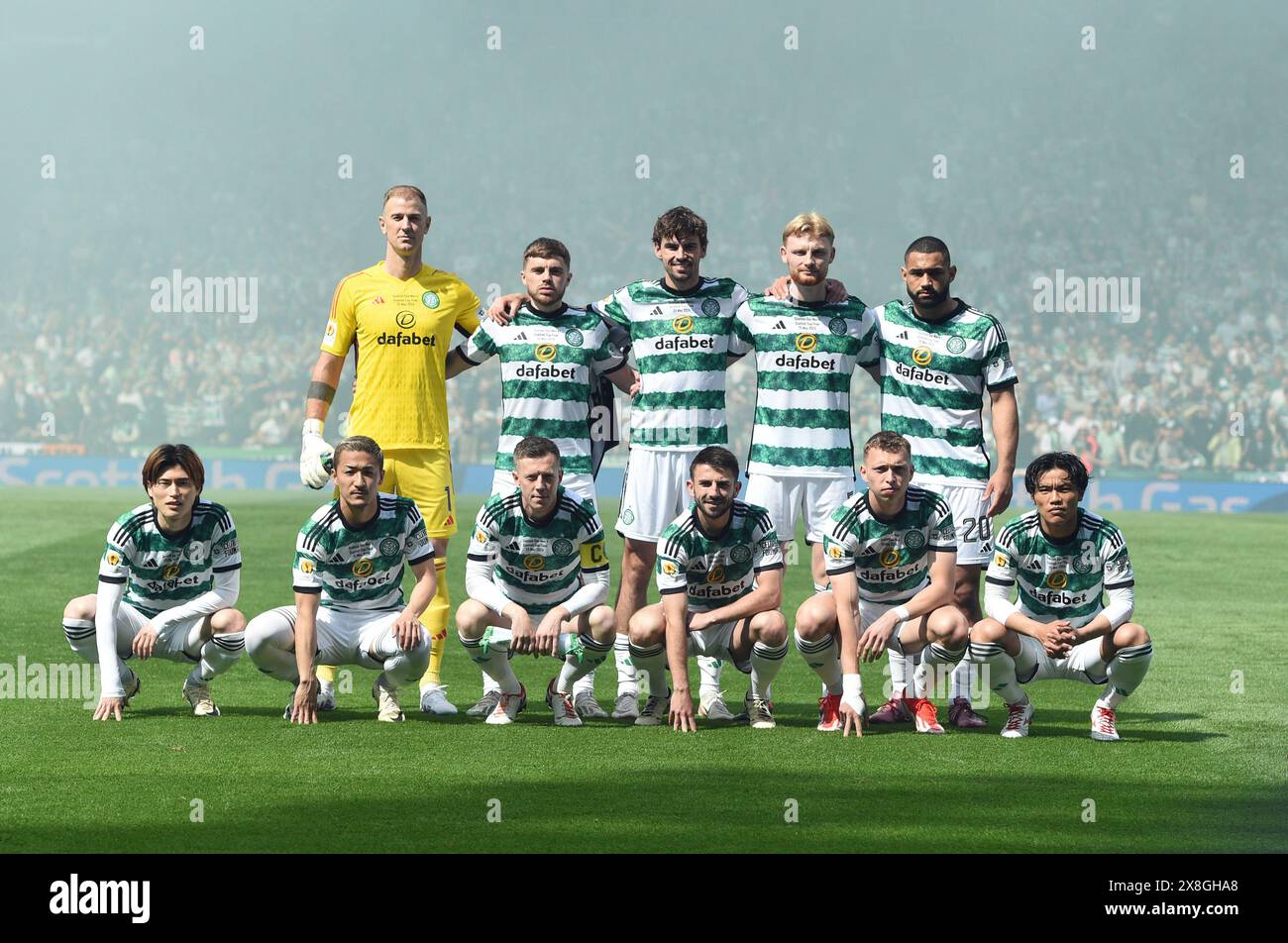 Hampden Park. Glasgow. Schottland, Großbritannien. Mai 2024. Celtic vs Rangers Scottish Cup Finale. Celtic Team für den letzten Kredit: eric mccowat/Alamy Live News Stockfoto