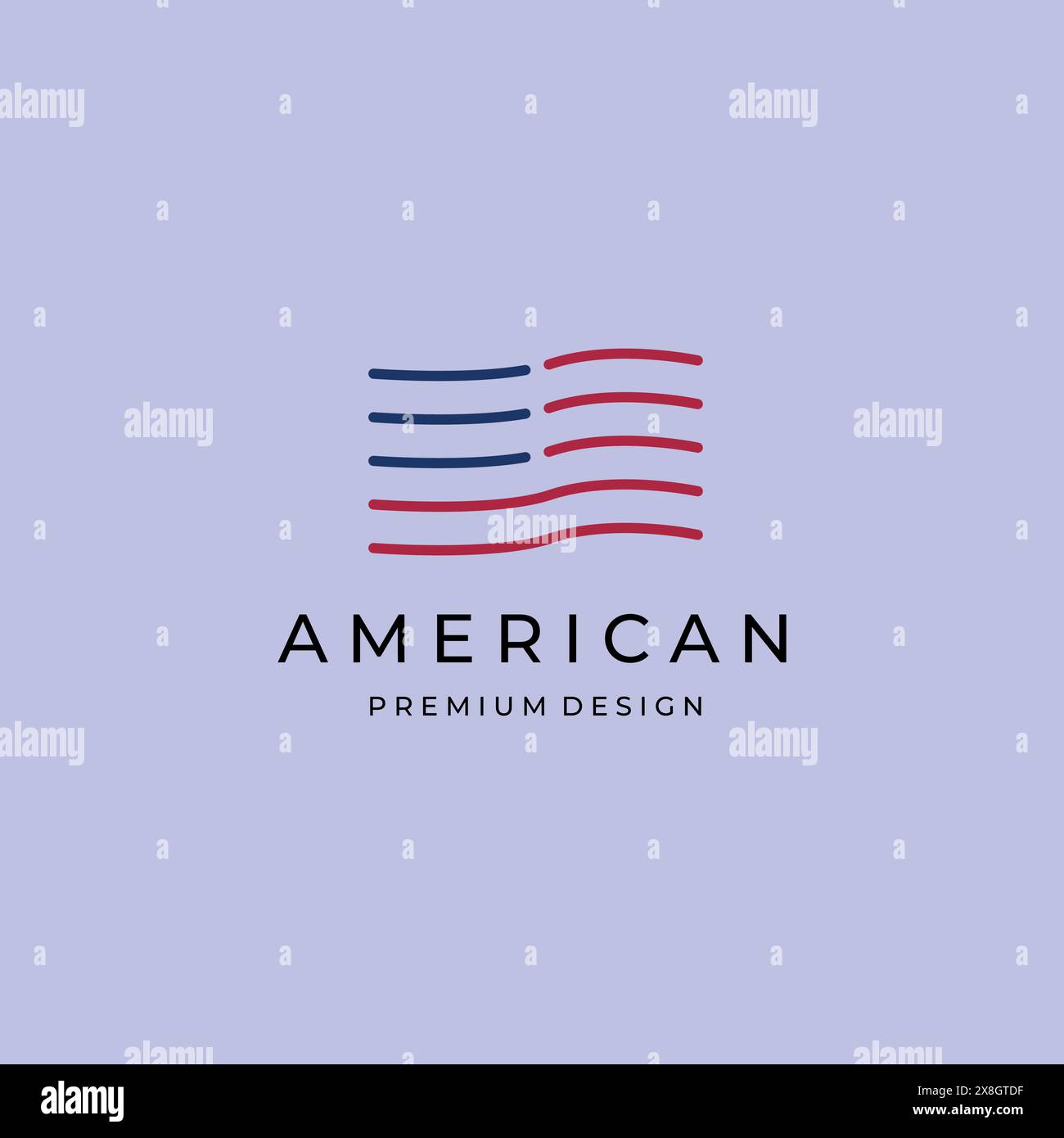 amerikanisches Flaggenlogo minimalistisches Symbol Vektor-Illustration Design Stock Vektor
