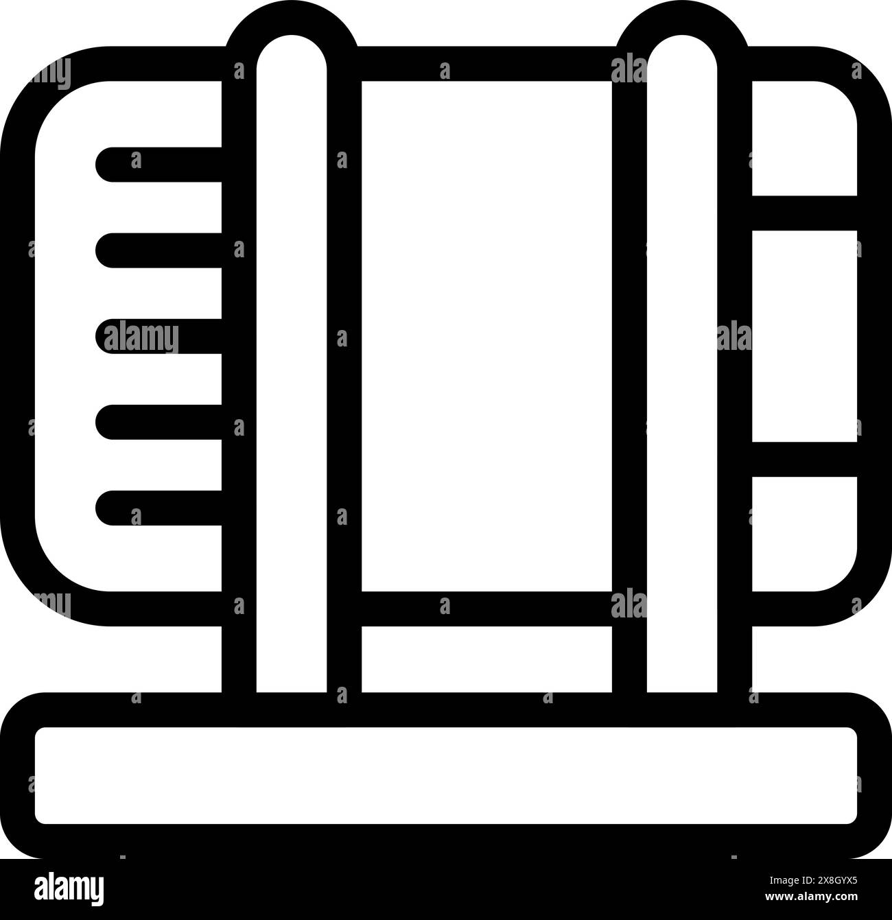Einfache Strichgrafik-Illustration eines offenen Buchs, ideal für Lernthemen Stock Vektor