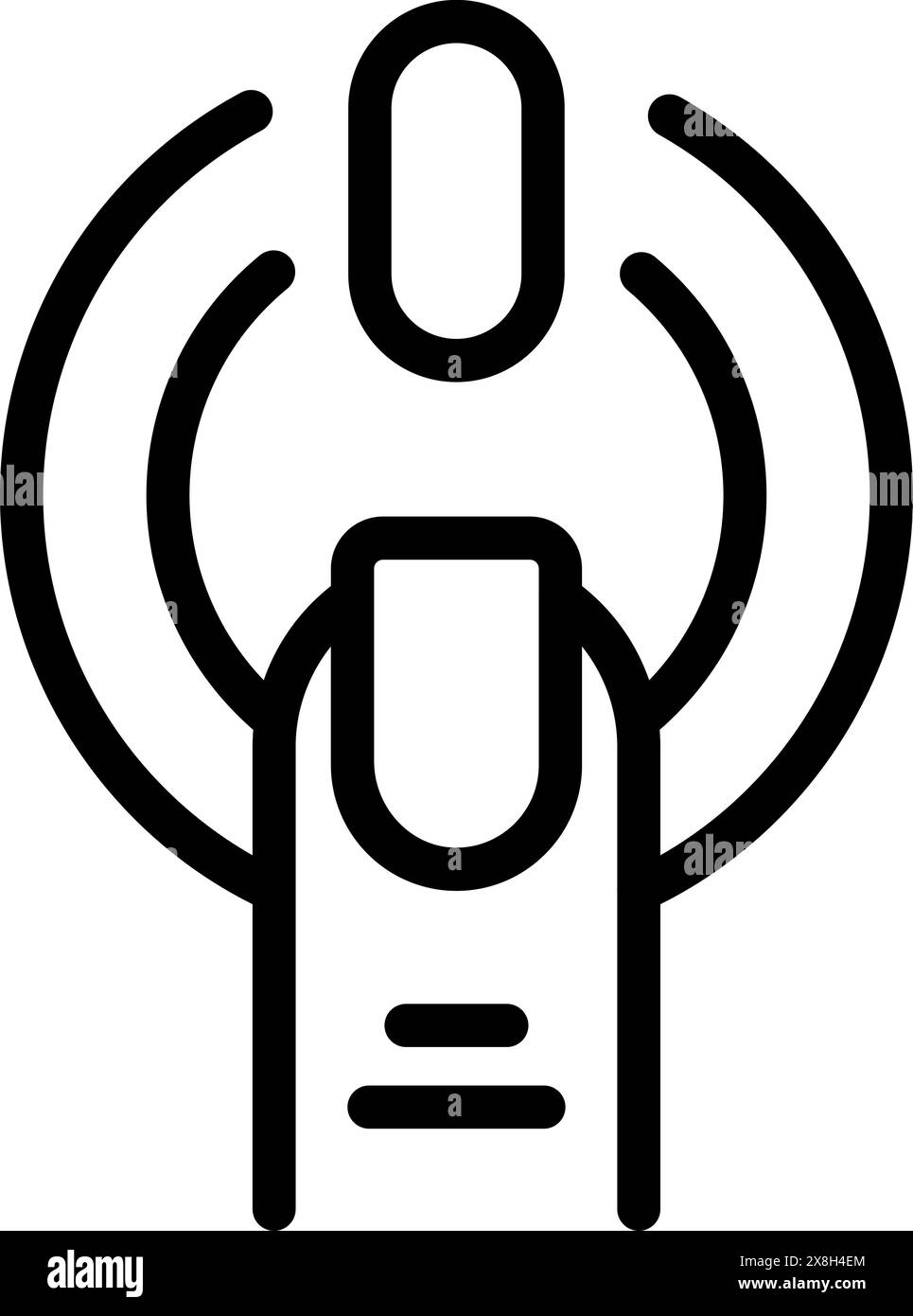 Vektor-Illustration eines professionellen Podcast-Mikrofonsymbols in einem minimalistischen flachen Design, perfekt für digitale Medien, Radiosendungen und Online-Streaming Stock Vektor