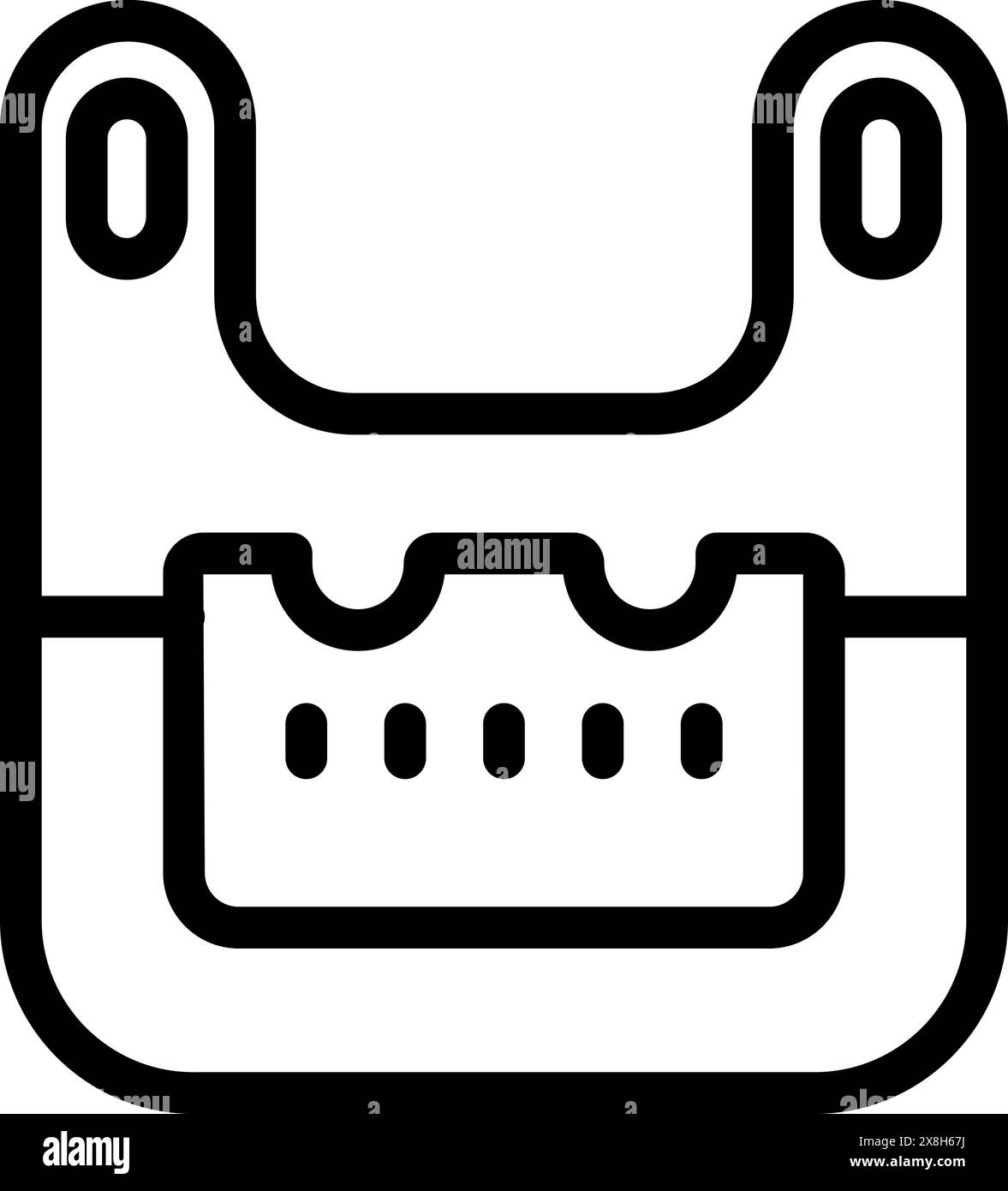 Einfache Strichgrafik-Illustration einer Schürze, ideal für kulinarische Themen und Kleidungsdesign Stock Vektor
