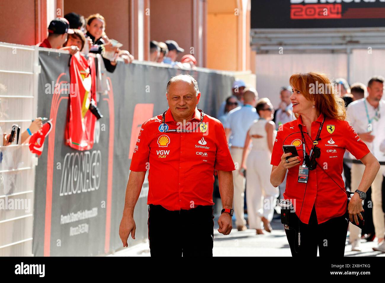 Monte Carlo, Monaco. Mai 2024. 25.05.2024, Circuit de Monaco, Monte Carlo, Formel 1 Grand Prix Monaco 2024, im Bild Teamchef Frederic Vasseur (Scuderia Ferrari) Credit: dpa/Alamy Live News Stockfoto