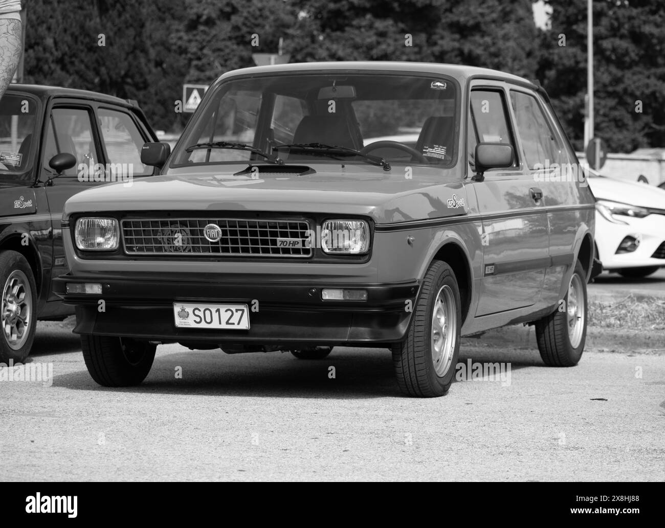 pesaro, Italien - mag. 18 - 2024: Fiat 127 Sport bei einer Rallye Stockfoto