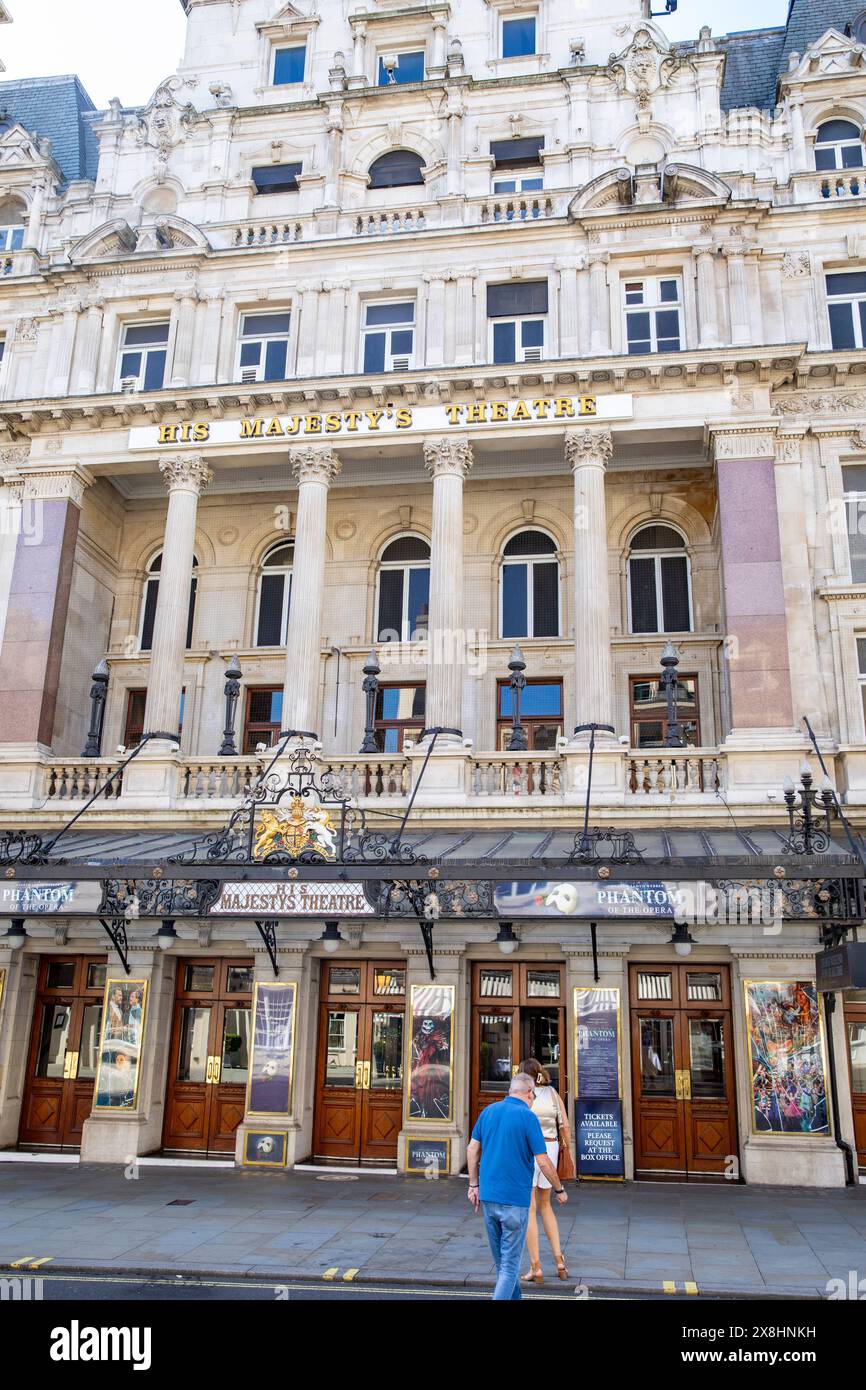 London West End, His Majesty's Theatre Building in Central London, England, UK, 2023 Stockfoto