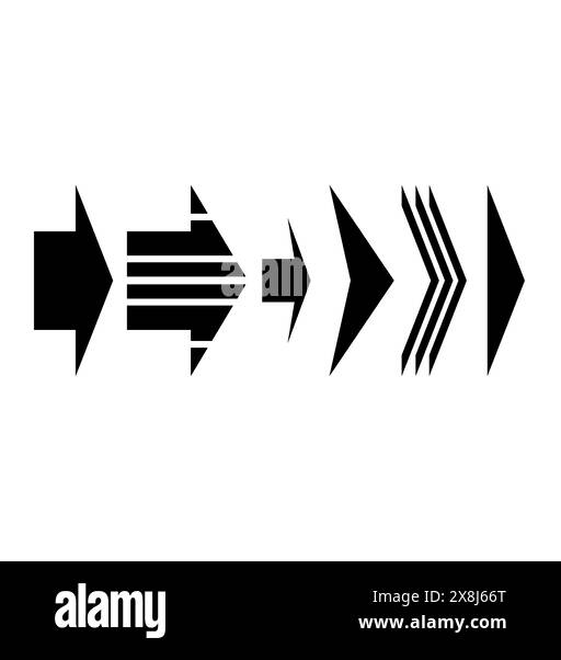 Satz von schwarzem Vektorpfeil.Pfeil Vektordarstellung und Kolektion.Pfeile Vektorsymbol. Stock Vektor