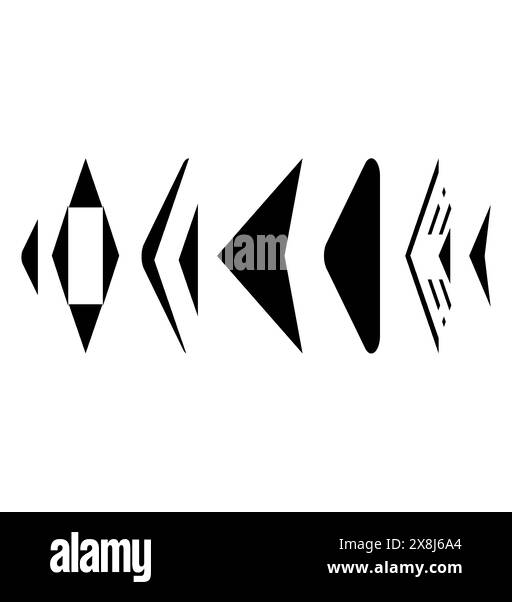 Satz von schwarzem Vektorpfeil.Pfeil Vektordarstellung und Kolektion.Pfeile Vektorsymbol. Stock Vektor