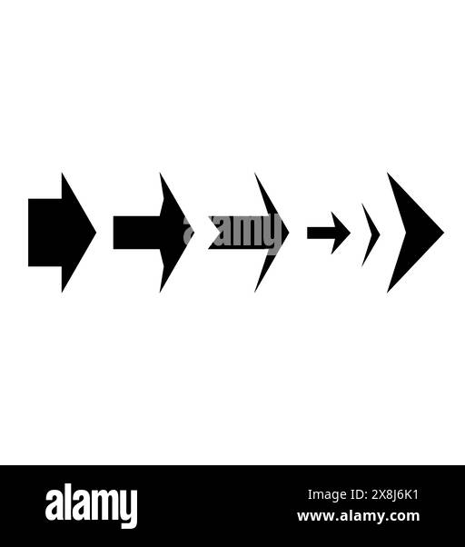 Satz von schwarzem Vektorpfeil.Pfeil Vektordarstellung und Kolektion.Pfeile Vektorsymbol. Stock Vektor