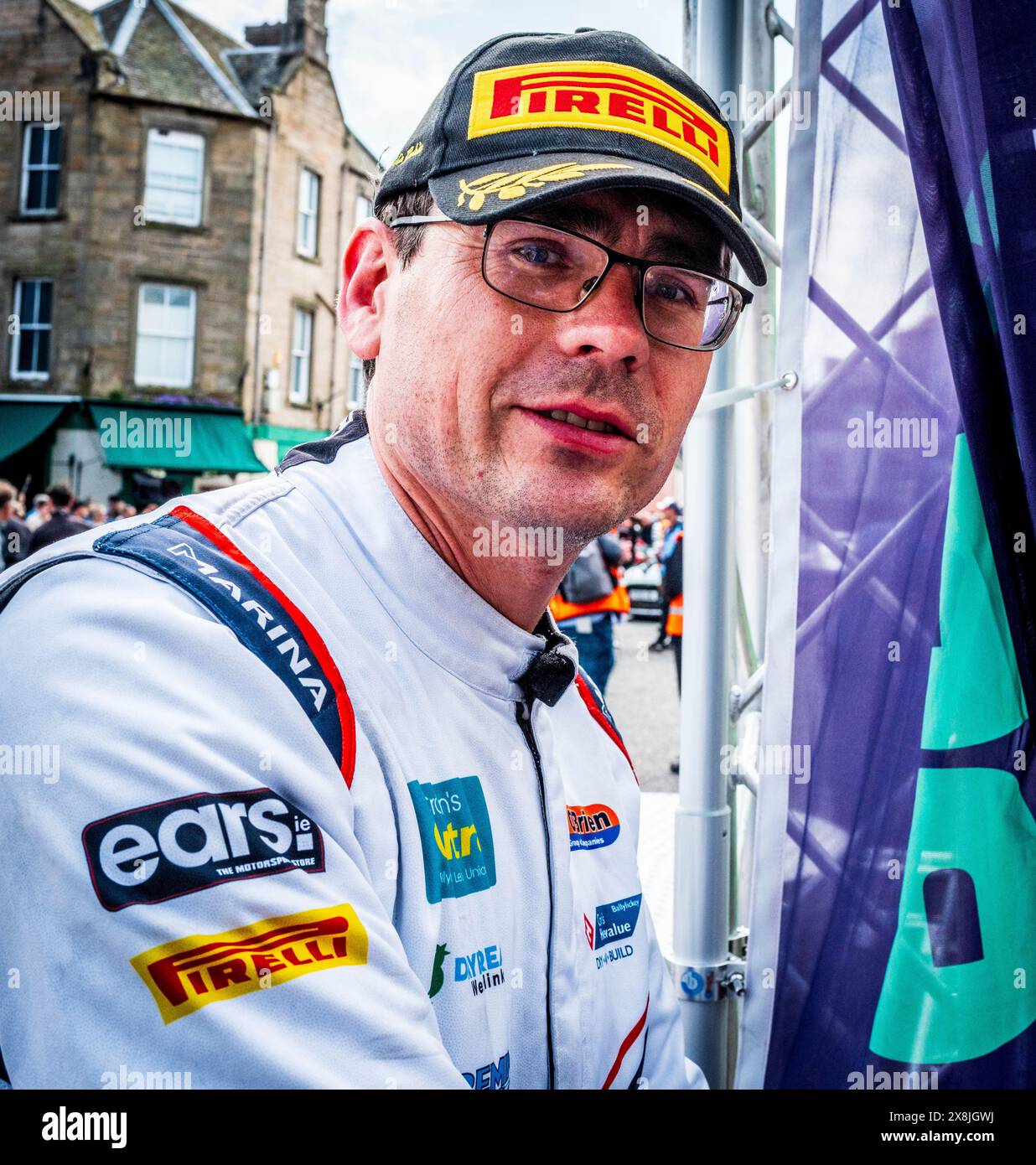 25. Mai 2024: Tag zwei der Beatson's Building Supplies JIM CLARK RALLYE in Duns, Schottland Keith Cronin aus Bantry, der Sieger der Beats Stockfoto