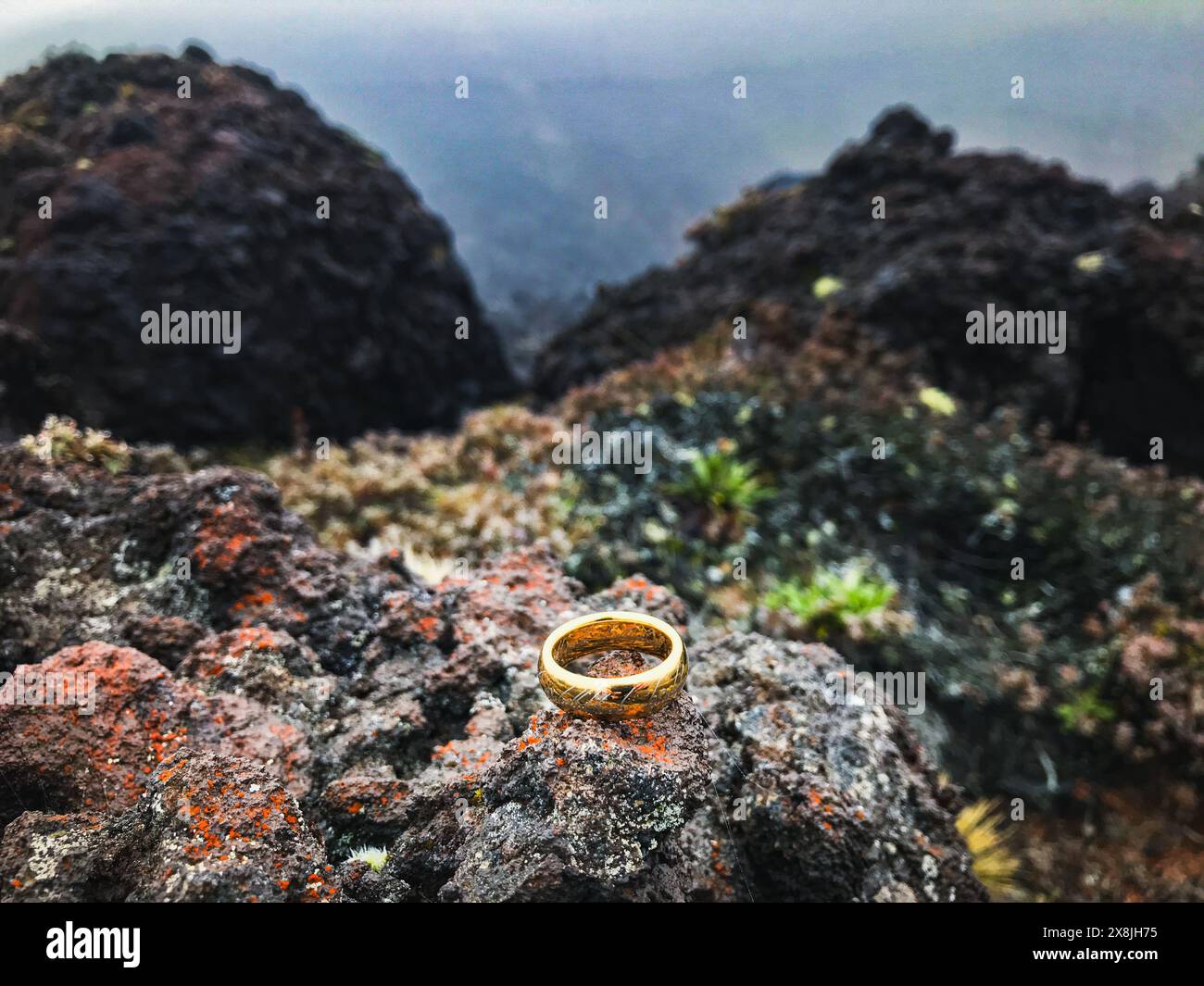 Ring in den Bergen in Neuseeland (Tongariro-Nationalpark) Stockfoto