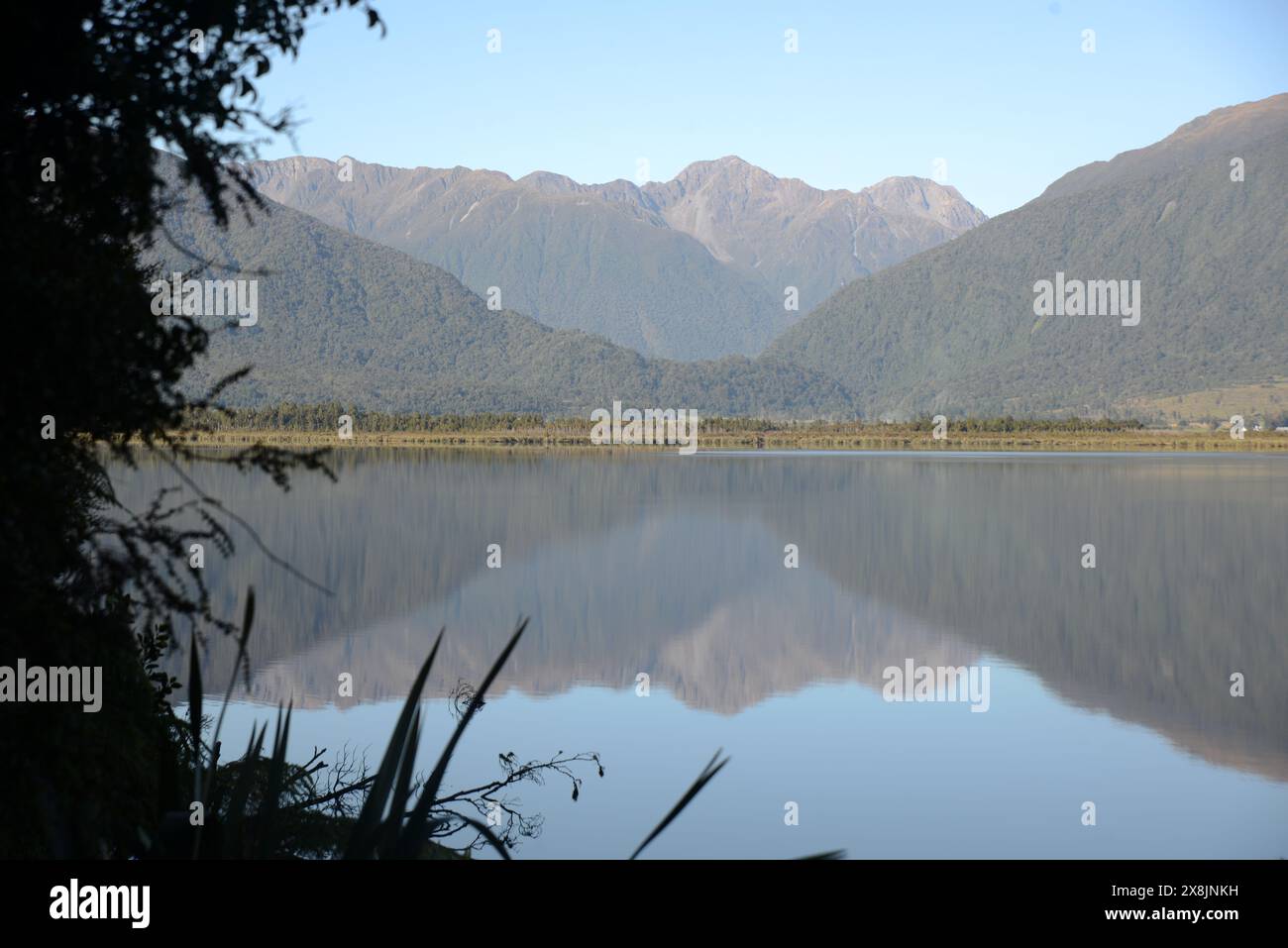 Blick auf den Haupiri-See, Westküste, Neuseeland Stockfoto