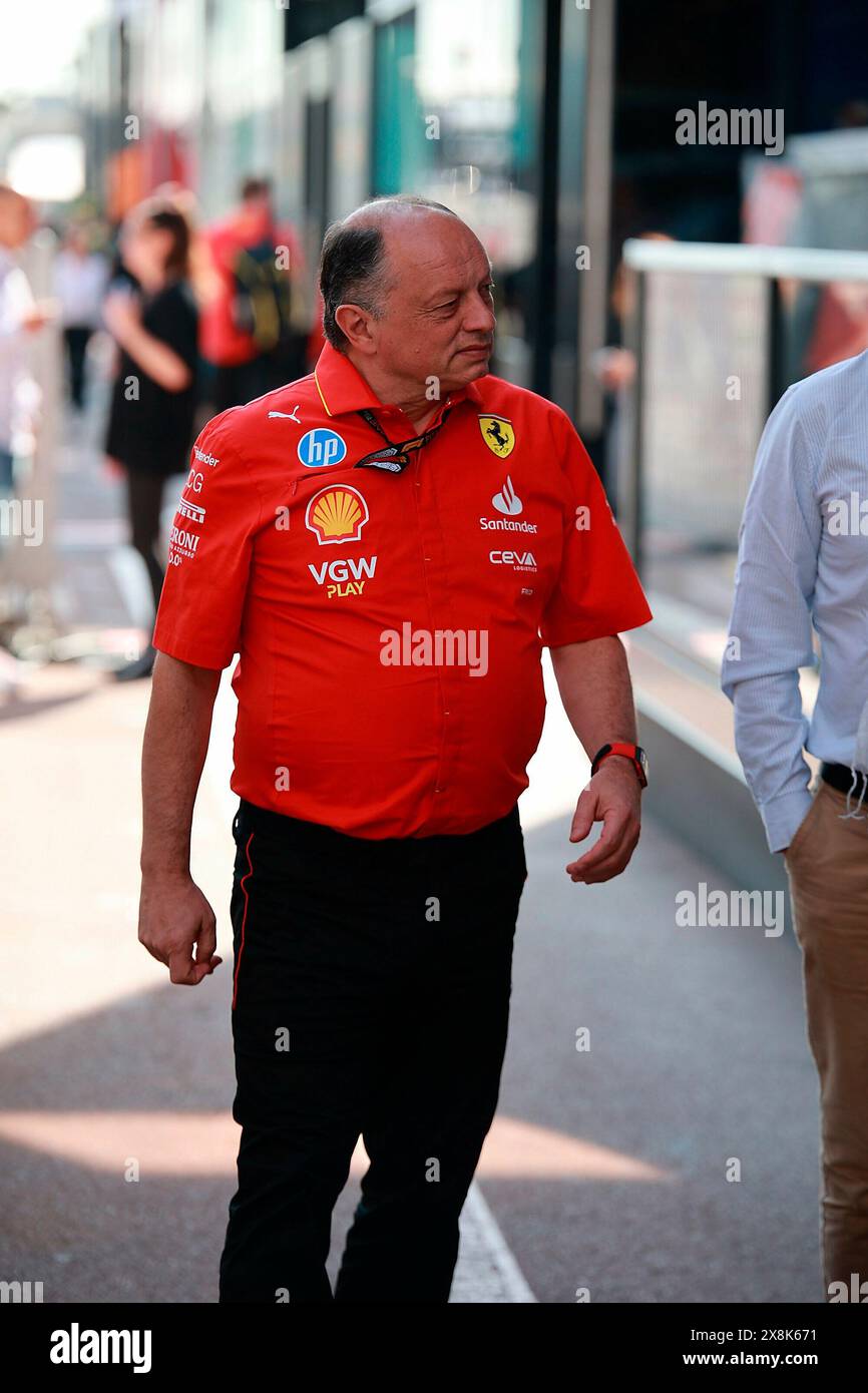 Monte Carlo, Monaco. Mai 2024. 26.05.2024, Circuit de Monaco, Monte Carlo, Formel 1 Grand Prix Monaco 2024, im Bild Teamchef Frederic Vasseur (Scuderia Ferrari) Credit: dpa/Alamy Live News Stockfoto