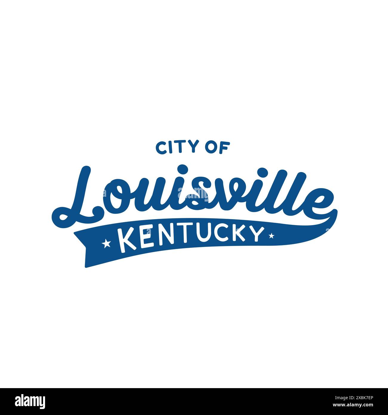 Schriftzug der Stadt Louisville. Typografie-Design in Louisville, Kentucky. Vektor und Illustration. Stock Vektor