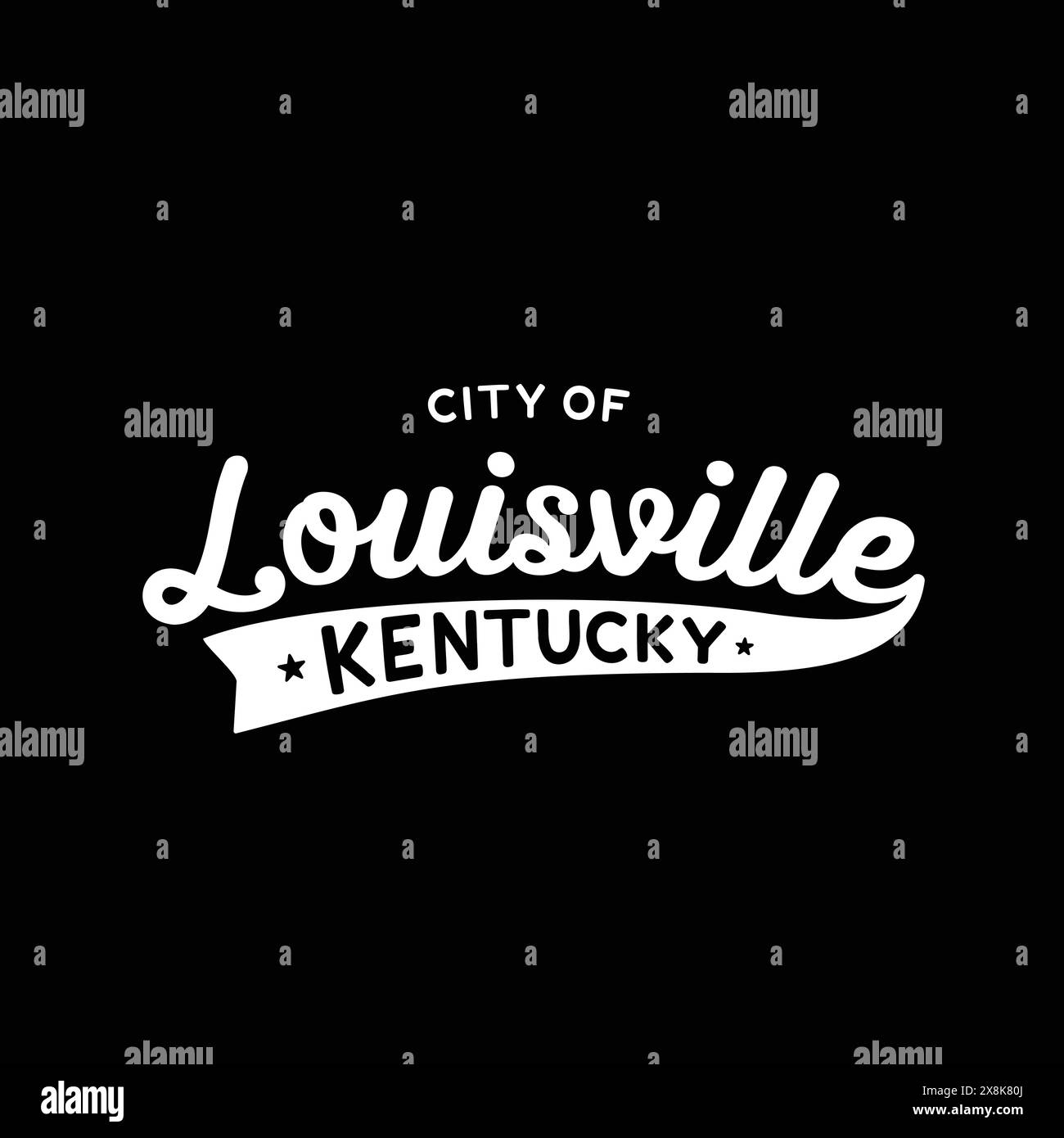 Schriftzug der Stadt Louisville. Typografie-Design in Louisville, Kentucky. Vektor und Illustration. Stock Vektor