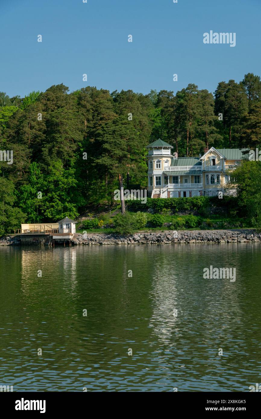 Riverside Houses Turku Finland Stockfoto