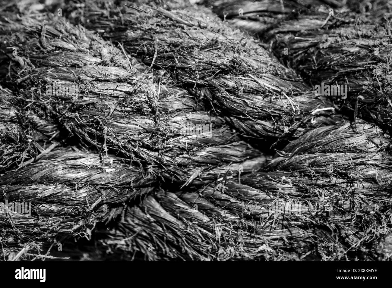 Schwarz-weißer Seilhintergrund Stockfoto