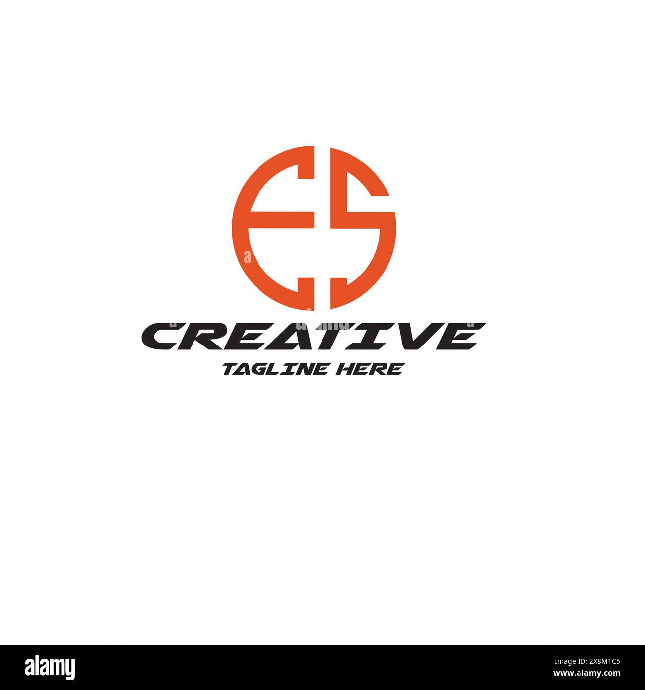 Es-Logo oder Icon-Design mit Buchstabe Stock Vektor