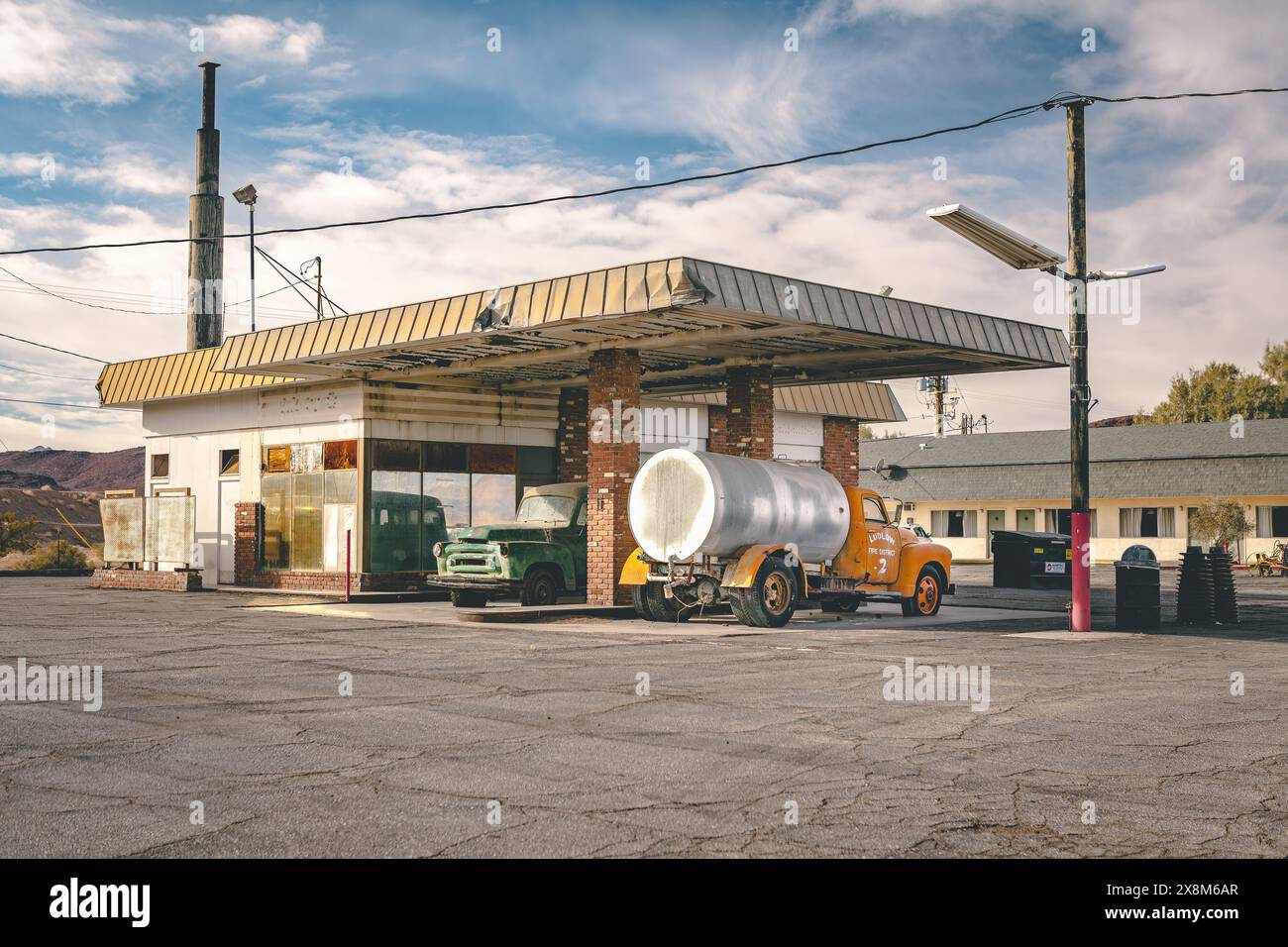 Historische Tankstelle an der historischen Route 66 in ludlow, kalifornien, USA Stockfoto