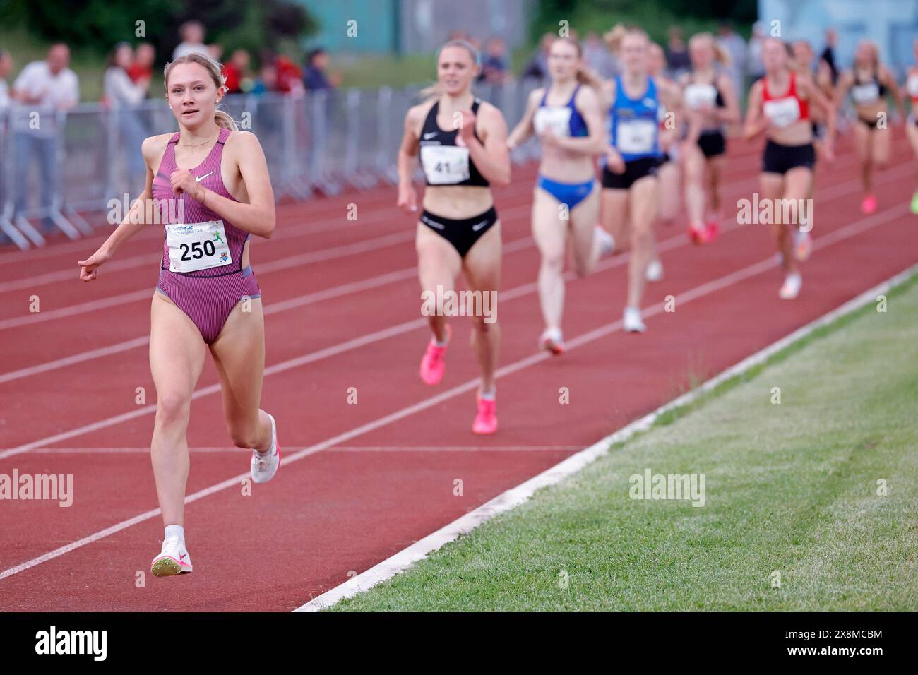 25.05.2024 Leichtathletik Merck Laufgala im TSV Stadion TSV Pfungstadt 1500m Lauf Frauen Nr 250 Vanessa MIKITENKO SSC Hanau-Rodenbach WJU20 Siegerin i Stockfoto