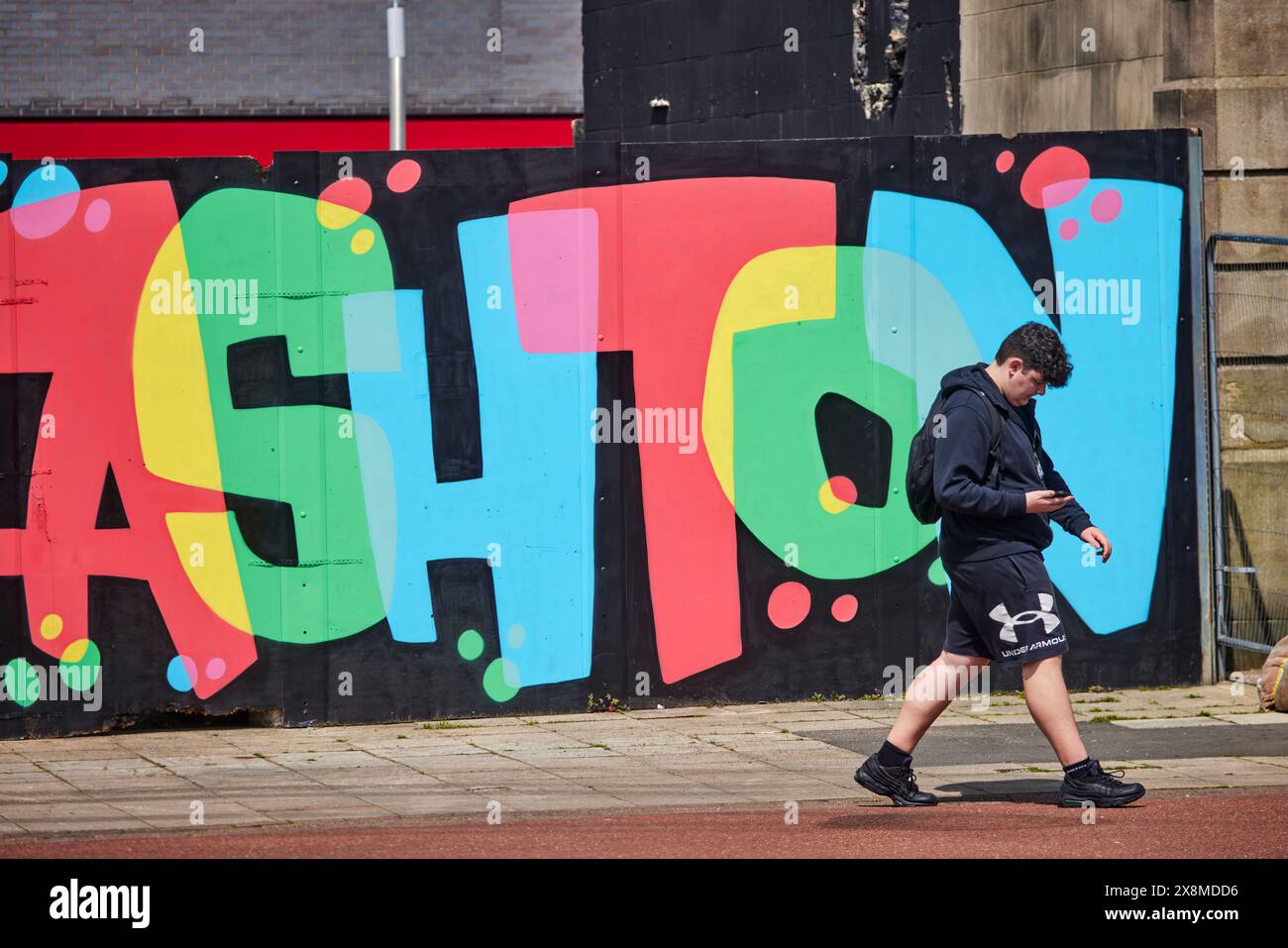 Tameside GTR Manchester Ashton-under-Lyne Graffiti-Zeichen Stockfoto